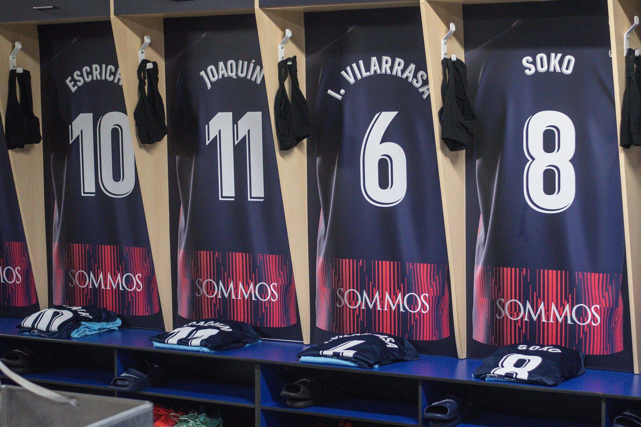 El vestuario de la SD Huesca ya está preparado. Foto: SD Huesca El vestuario de la SD Huesca ya está preparado. Foto: SD Huesca