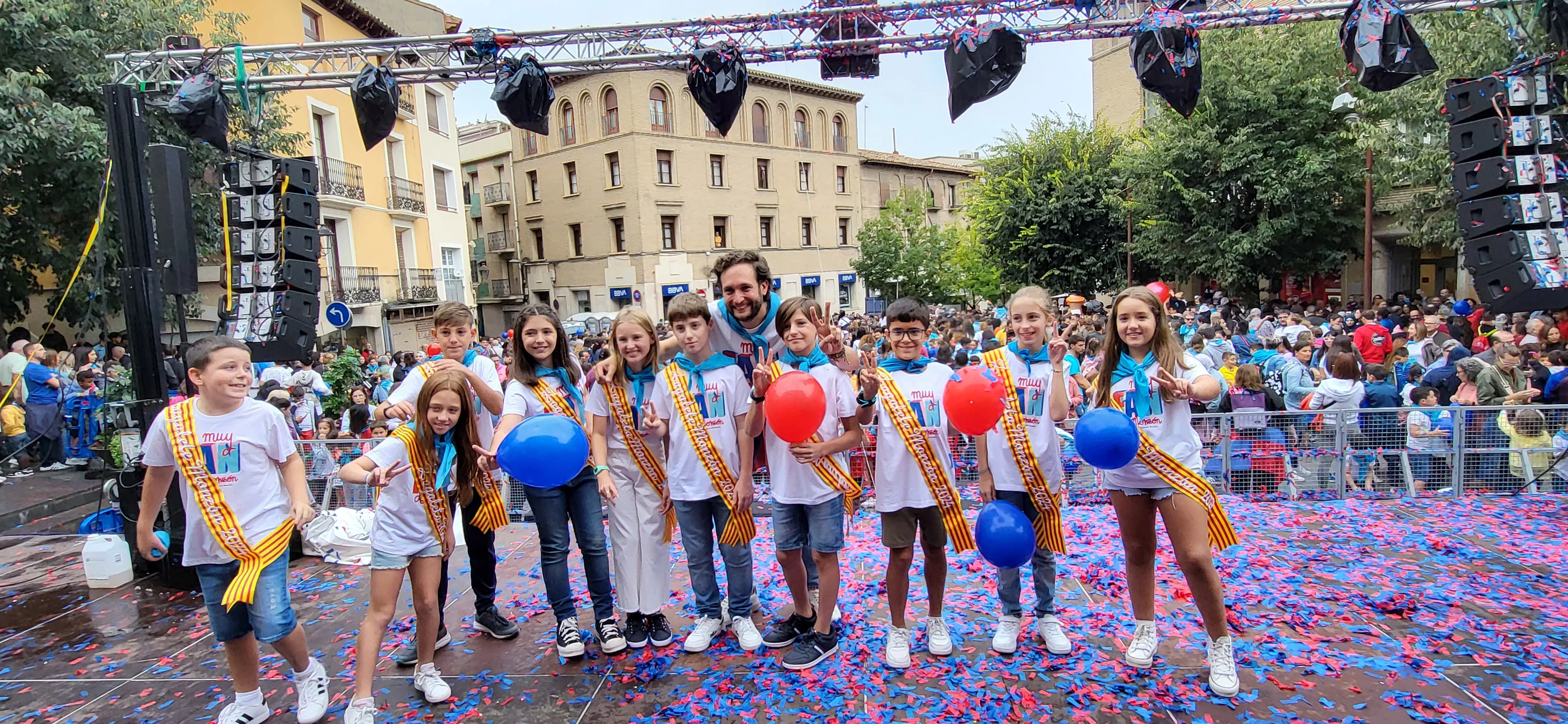 Codetazo infantil con el que Monzón ha iniciado las fiestas de San Mateo 2024. Foto Mercedes Manterola