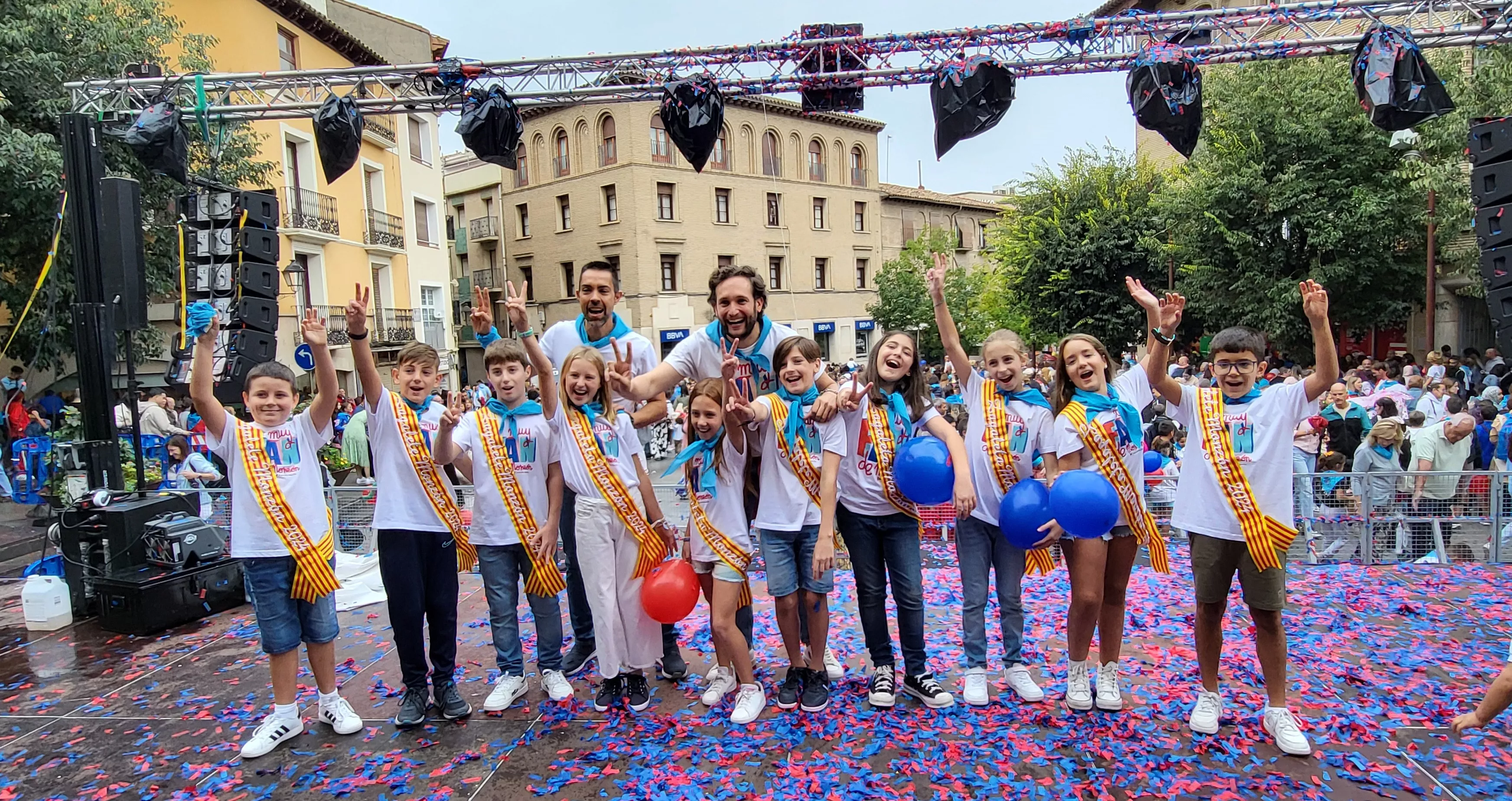 Codetazo infantil con el que Monzón ha iniciado las fiestas de San Mateo 2024. Foto Mercedes Manterola