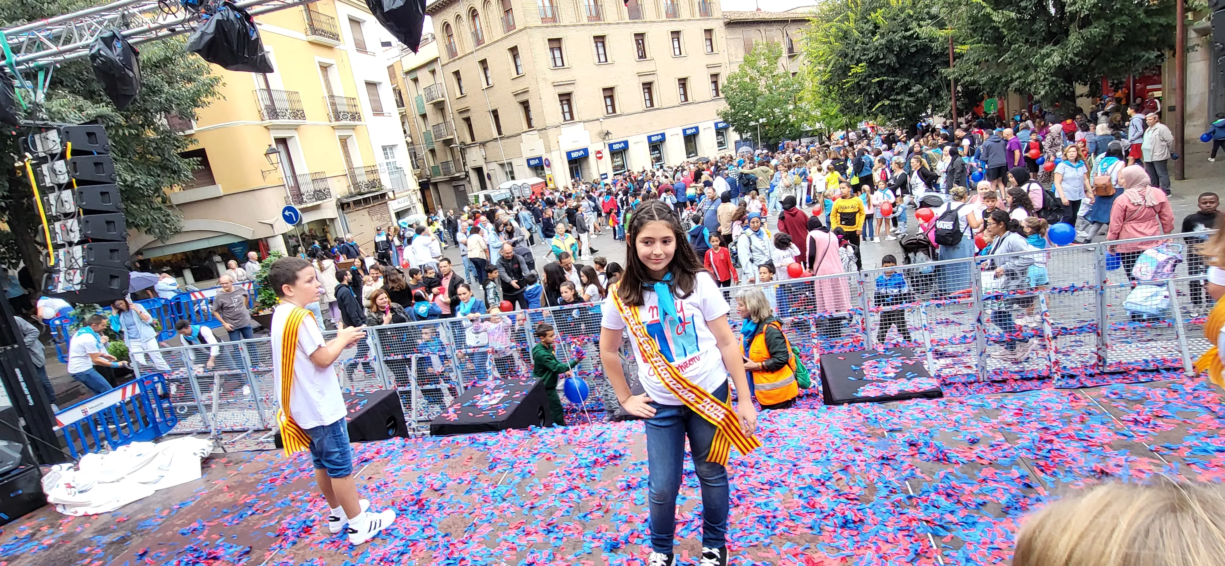 Codetazo infantil con el que Monzón ha iniciado las fiestas de San Mateo 2024. Foto Mercedes Manterola