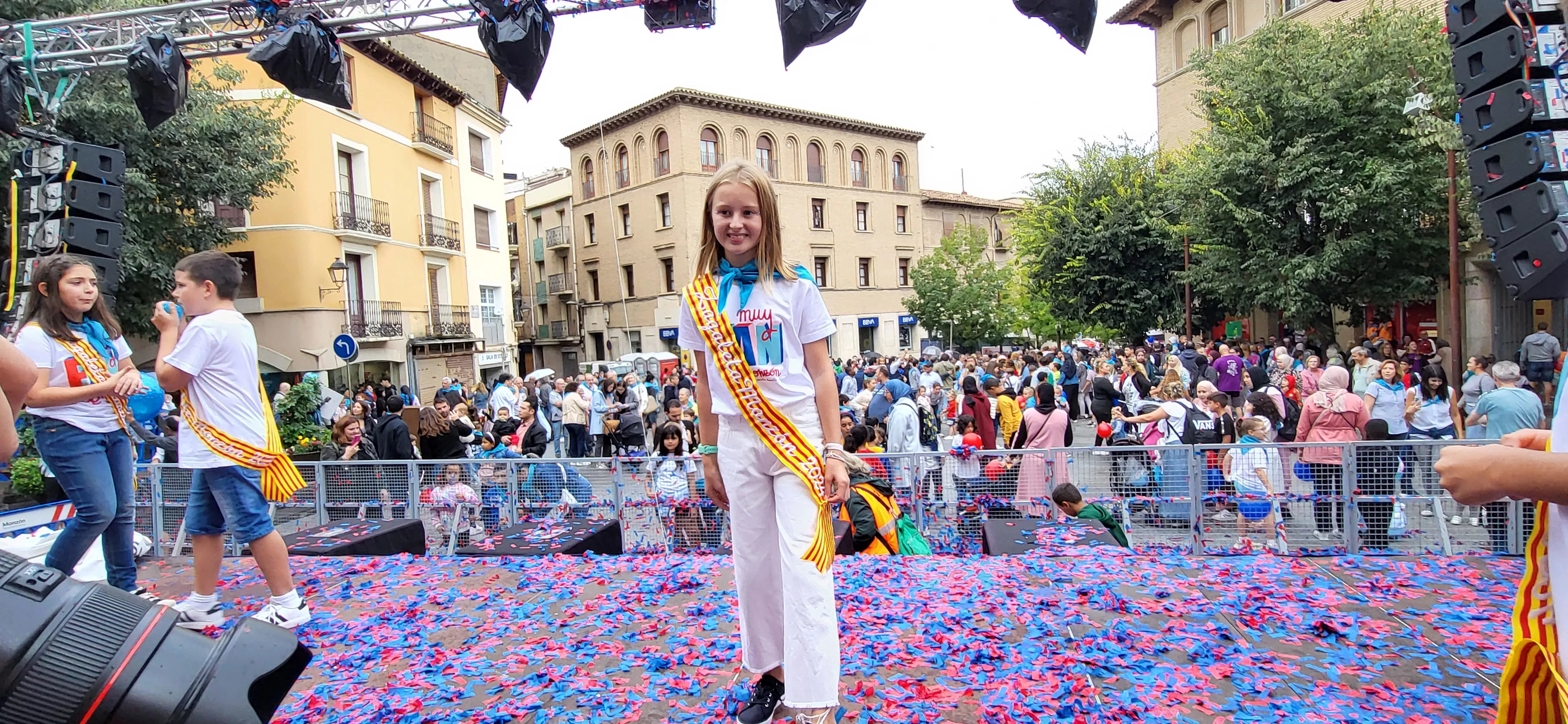 Codetazo infantil con el que Monzón ha iniciado las fiestas de San Mateo 2024. Foto Mercedes Manterola