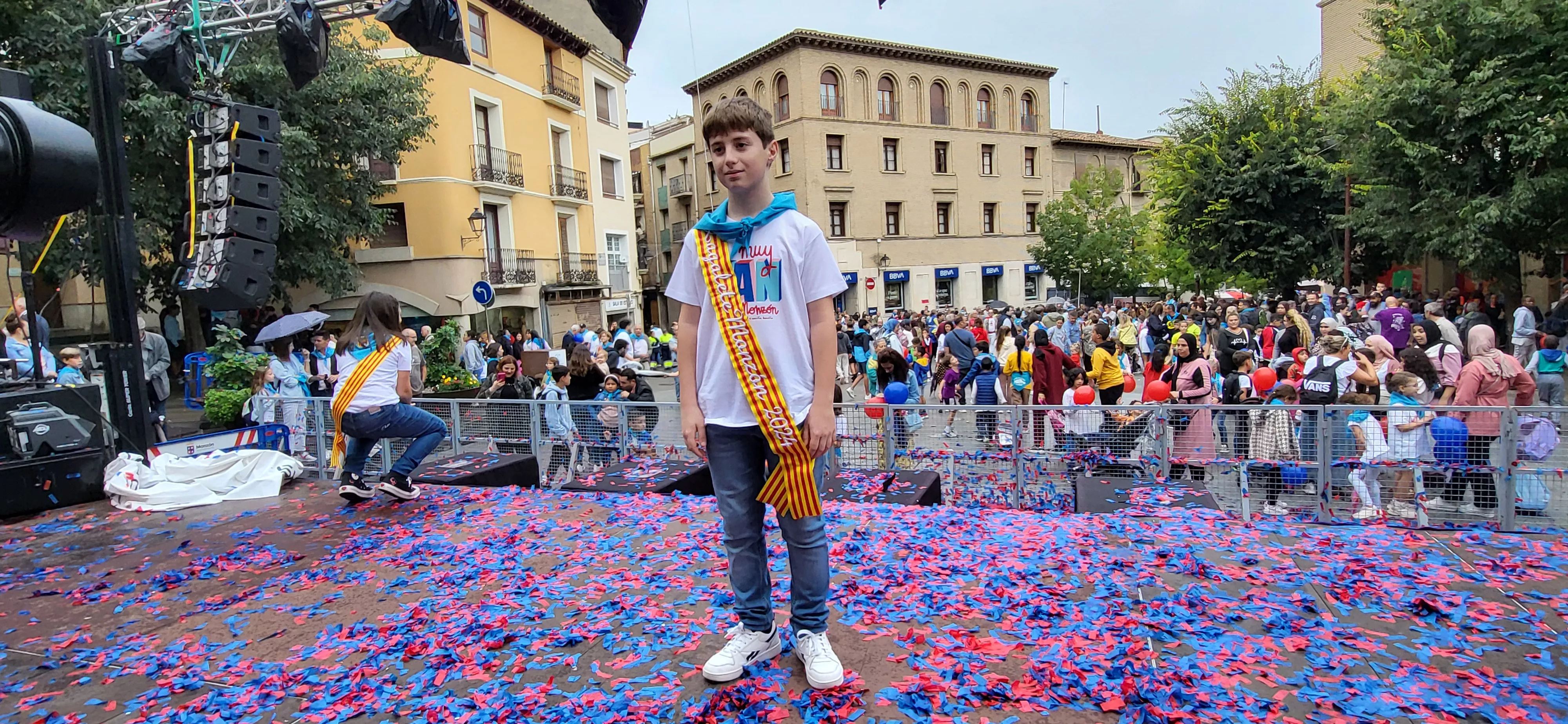 Codetazo infantil con el que Monzón ha iniciado las fiestas de San Mateo 2024. Foto Mercedes Manterola