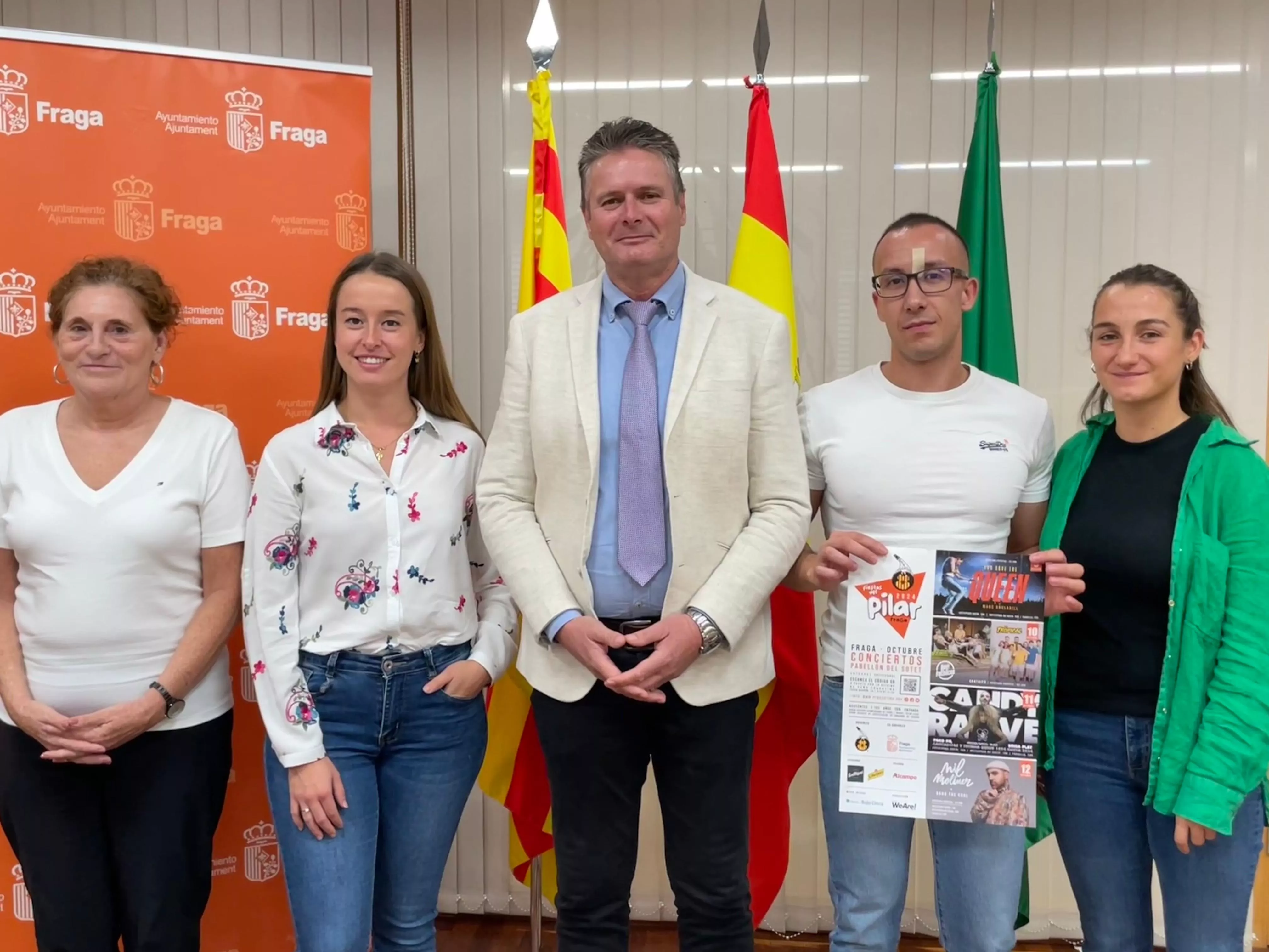 Canales, Aquilué, Gramún, Enrech y Cuchí ha presentado la programación de las fiestas del Pilar de Fraga.