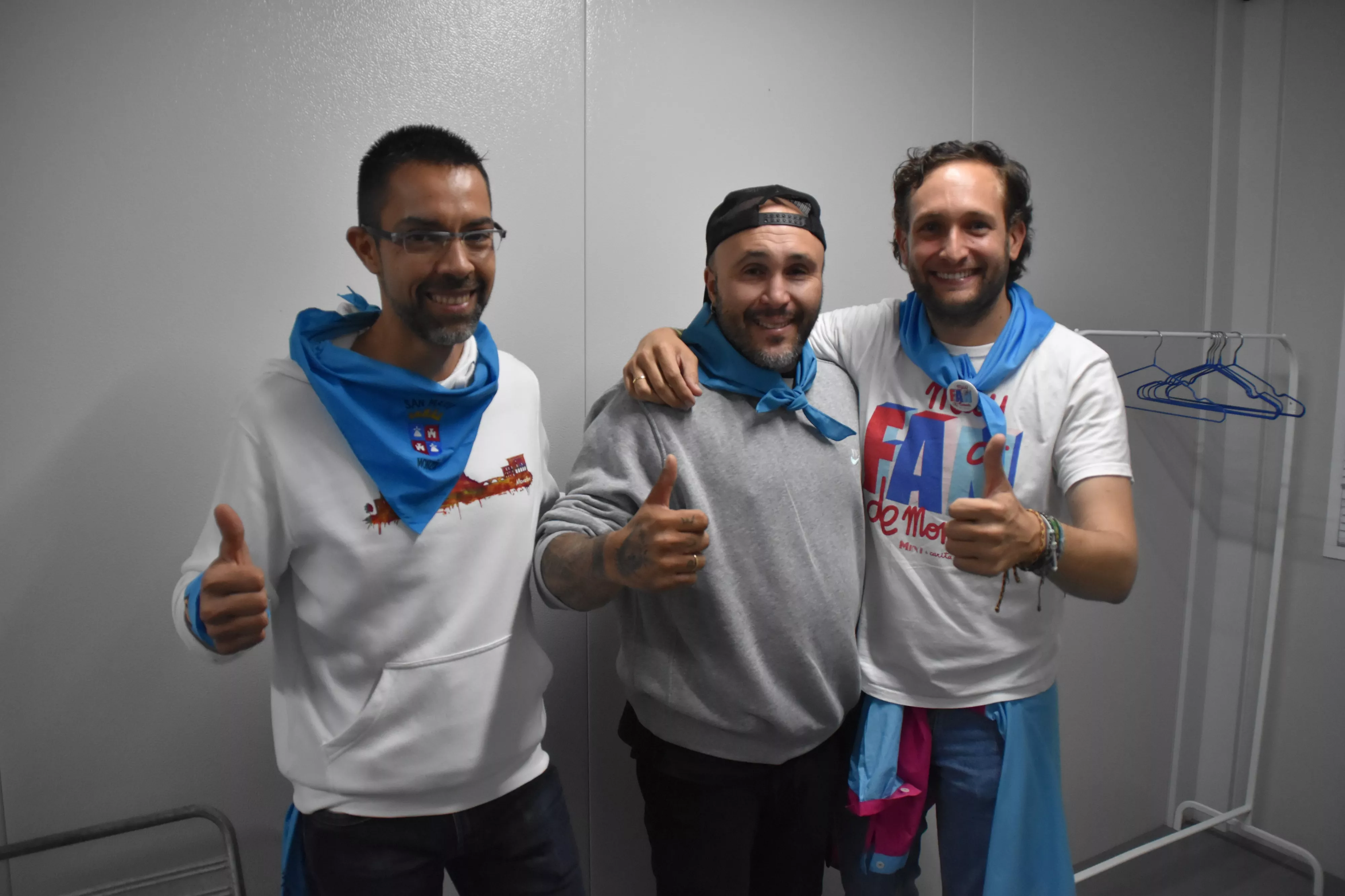 Jairo Sánchez, Kiko Rivera e Isaac Claver, en las fiestas de Monzón 2024.