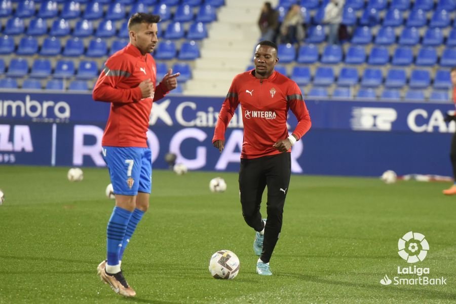 Imágenes del partido entre el Huesca y el Sporting. Foto La Liga