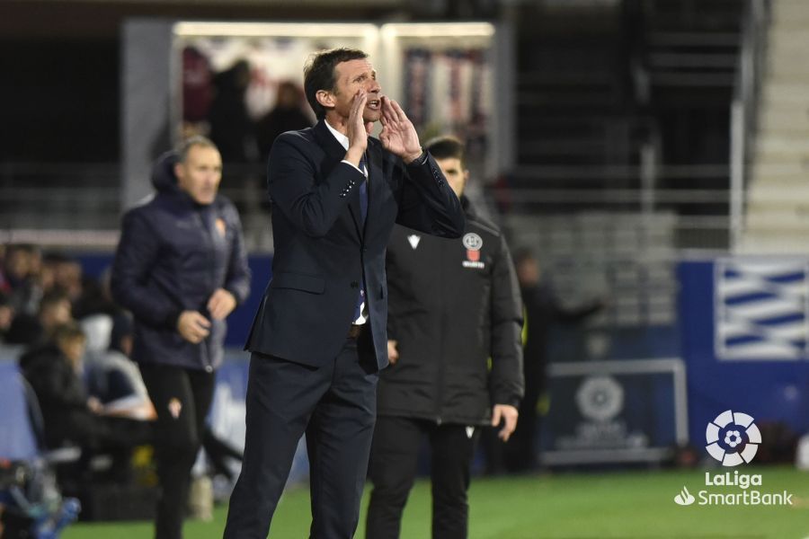 Imágenes del partido entre el Huesca y el Sporting. Foto La Liga