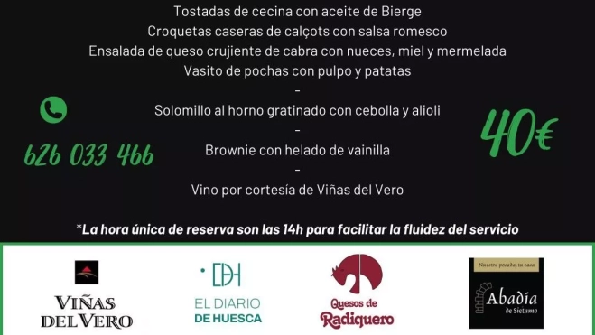 El menú de la comida benéfica El menú de la comida benéfica