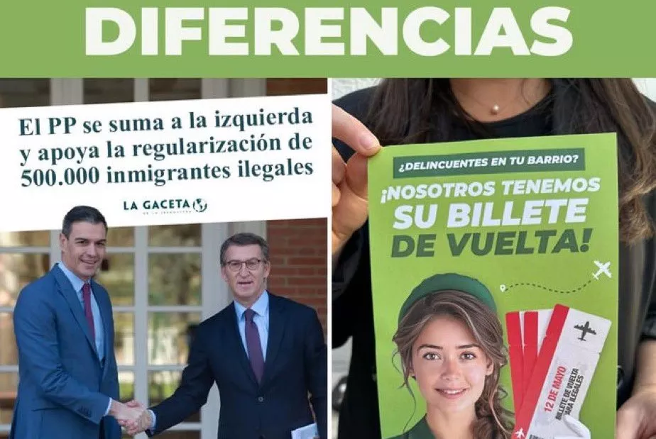 Cartel de la campaña Billete de Vuelta, de VOX