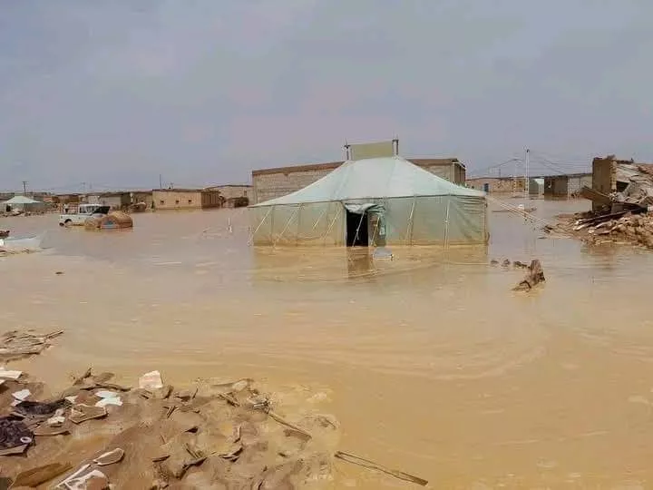 Las precipitaciones han hecho estragos en los campamentos de refugiados saharauis de Dajla.