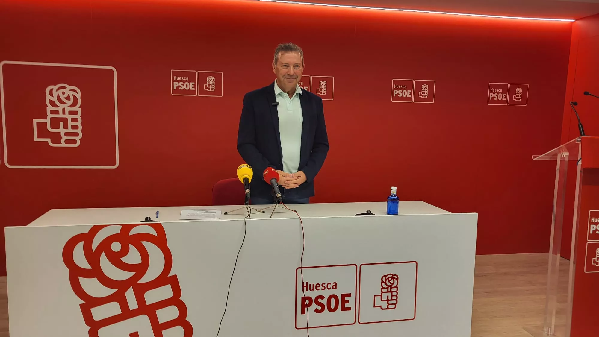 José María Orús, en la sede del PSOE