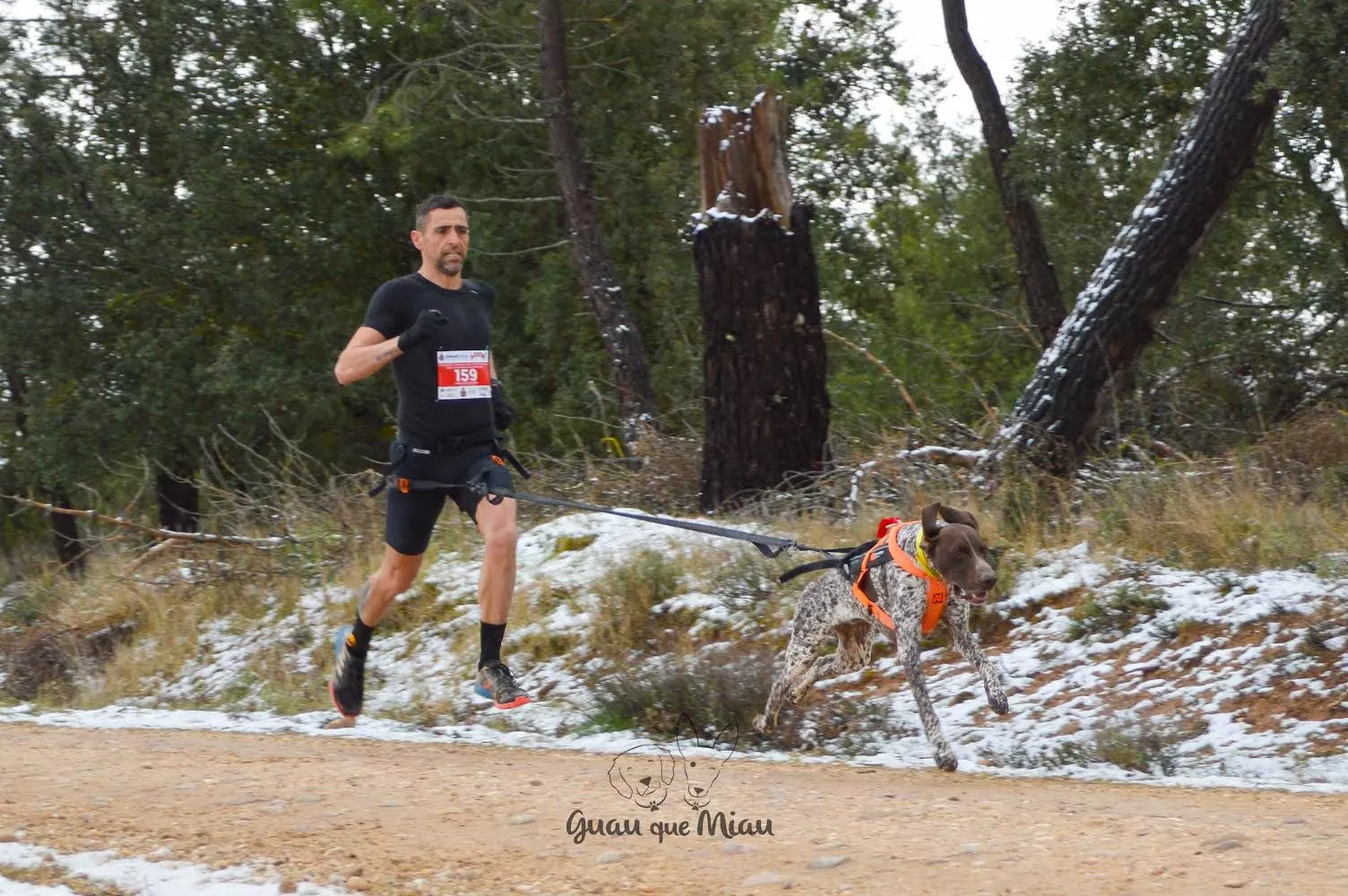 David Eced con su perro Nico en una competición.