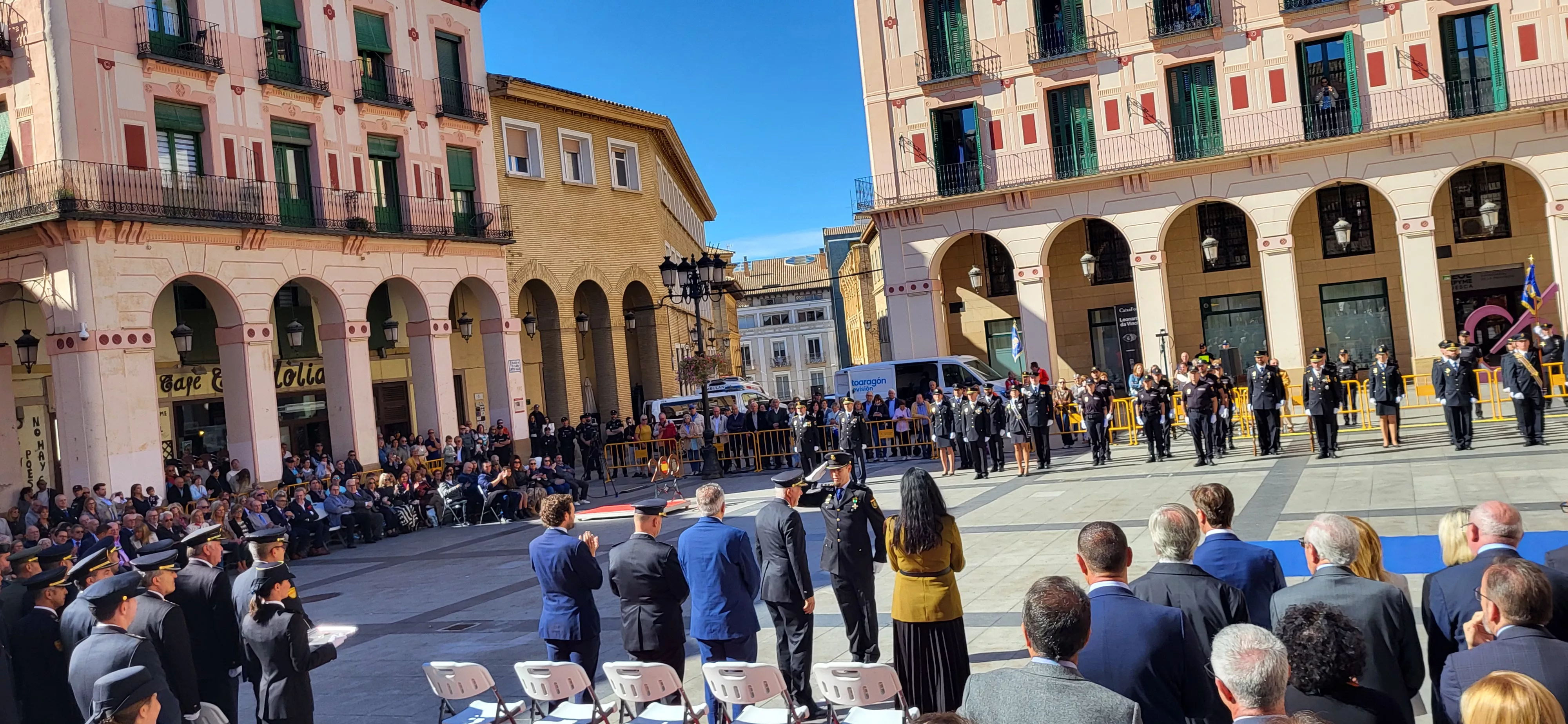 Celebración de la Policía Nacional de Huesca de la festividad de los Ángeles Custodios. Foto Mercedes Manterola