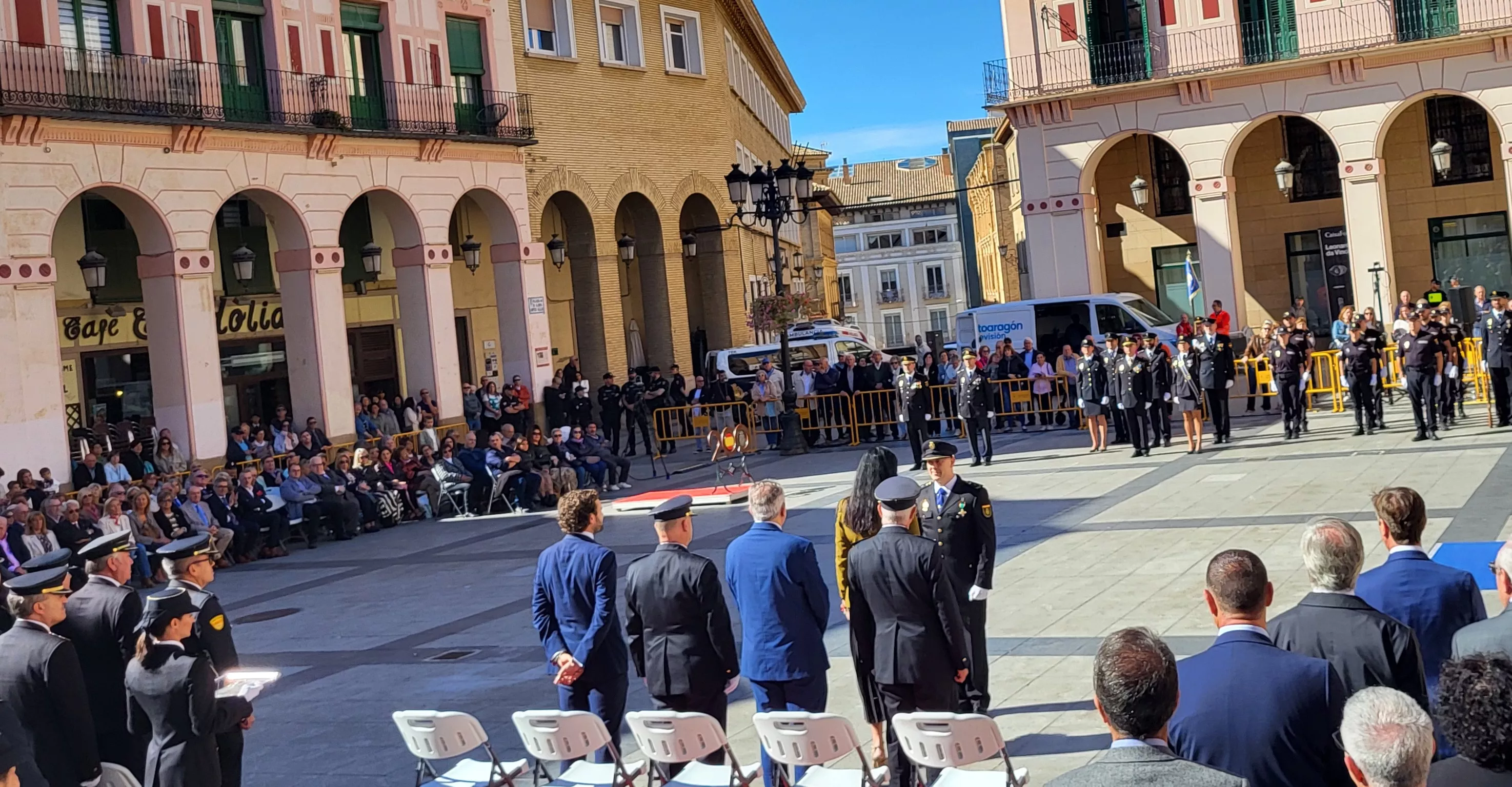 Celebración de la Policía Nacional de Huesca de la festividad de los Ángeles Custodios. Foto Mercedes Manterola