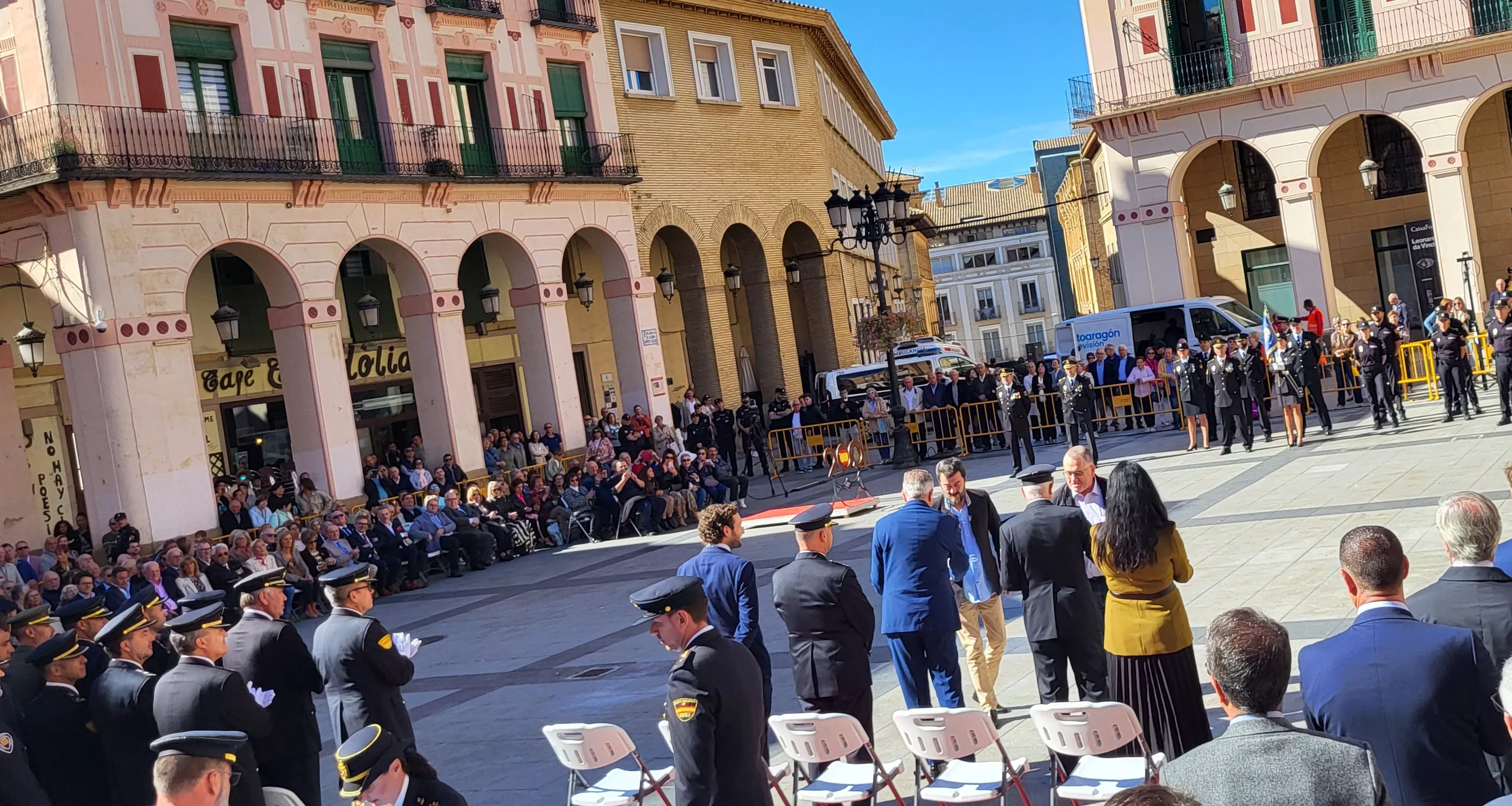 Celebración de la Policía Nacional de Huesca de la festividad de los Ángeles Custodios. Foto Mercedes Manterola