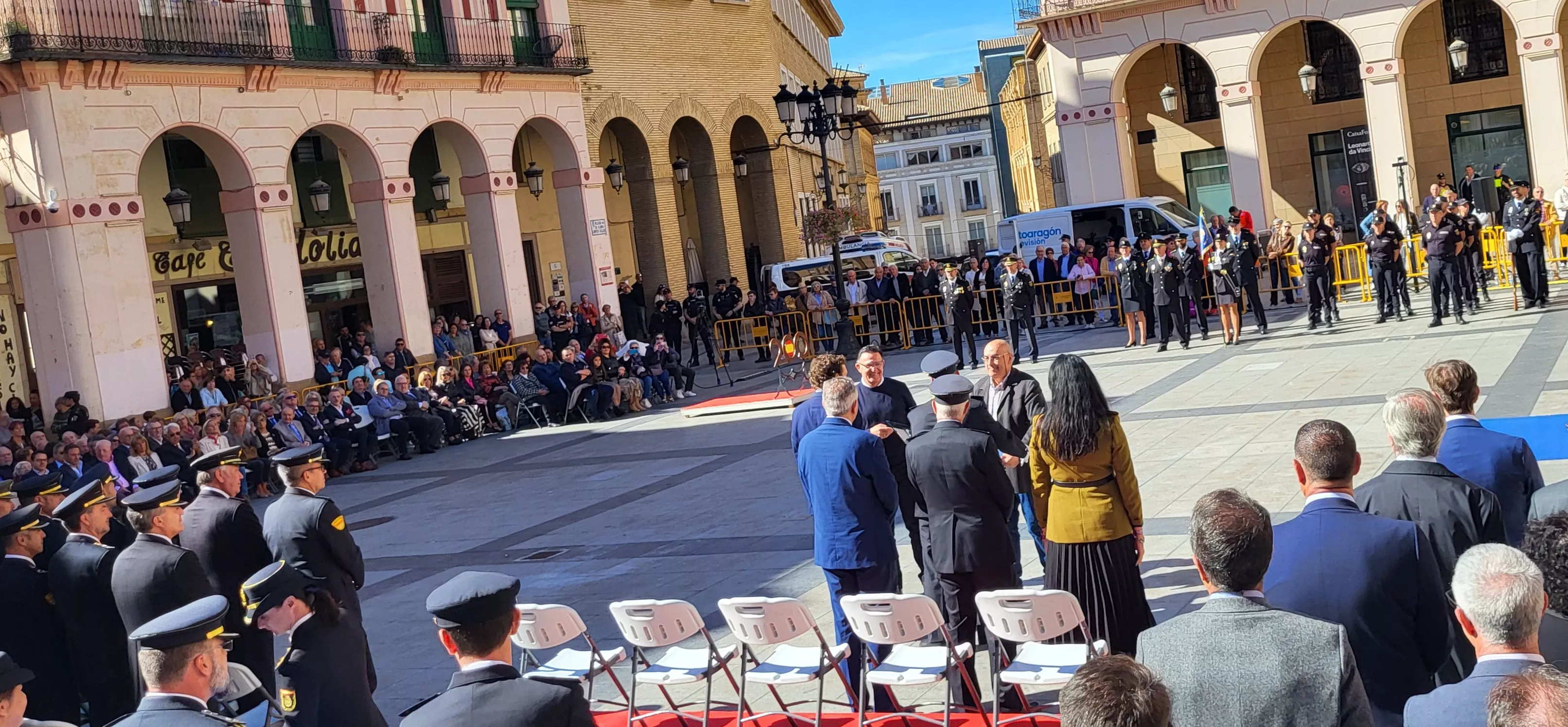 Celebración de la Policía Nacional de Huesca de la festividad de los Ángeles Custodios. Foto Mercedes Manterola