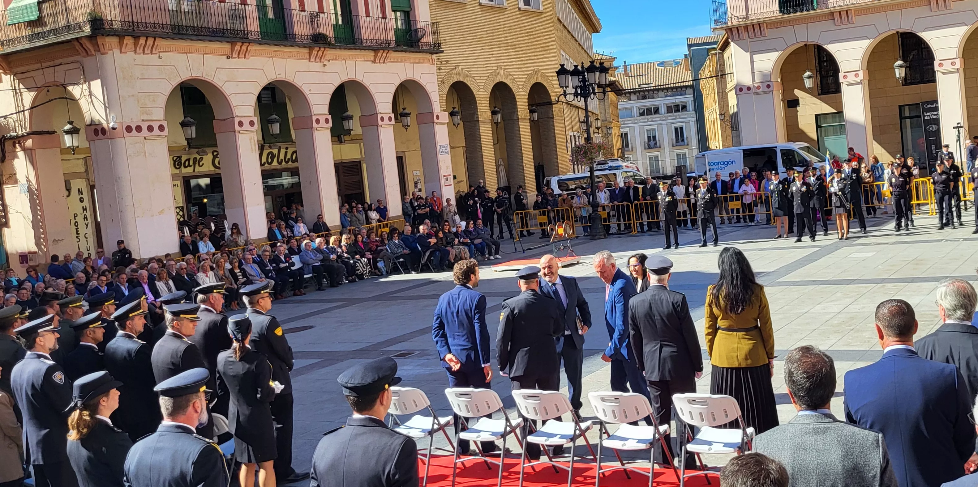 Celebración de la Policía Nacional de Huesca de la festividad de los Ángeles Custodios. Foto Mercedes Manterola