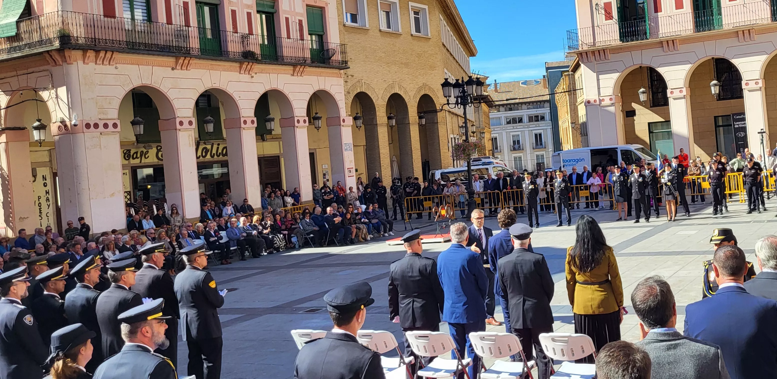 Celebración de la Policía Nacional de Huesca de la festividad de los Ángeles Custodios. Foto Mercedes Manterola