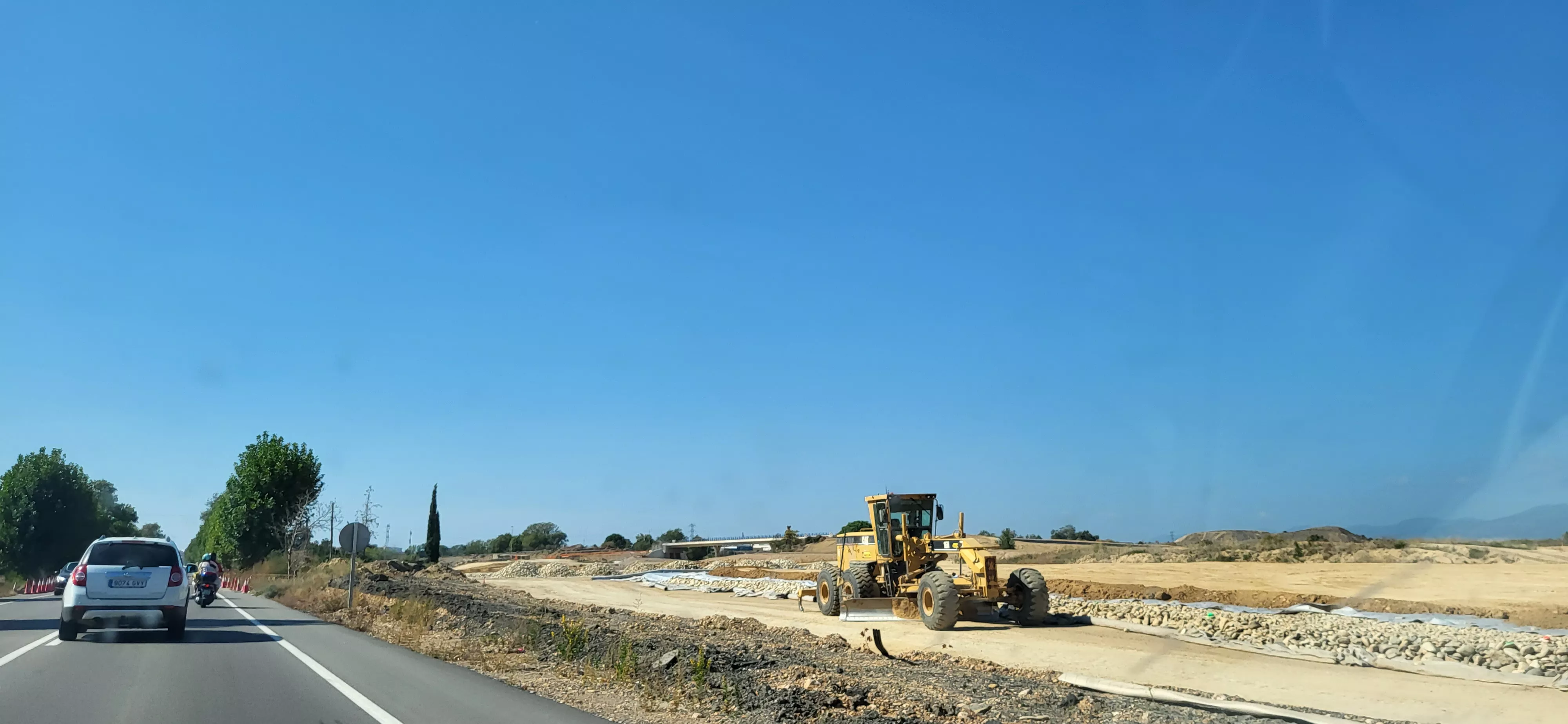 Obras de la autovía A-22 entre Siétamo y Huesca.