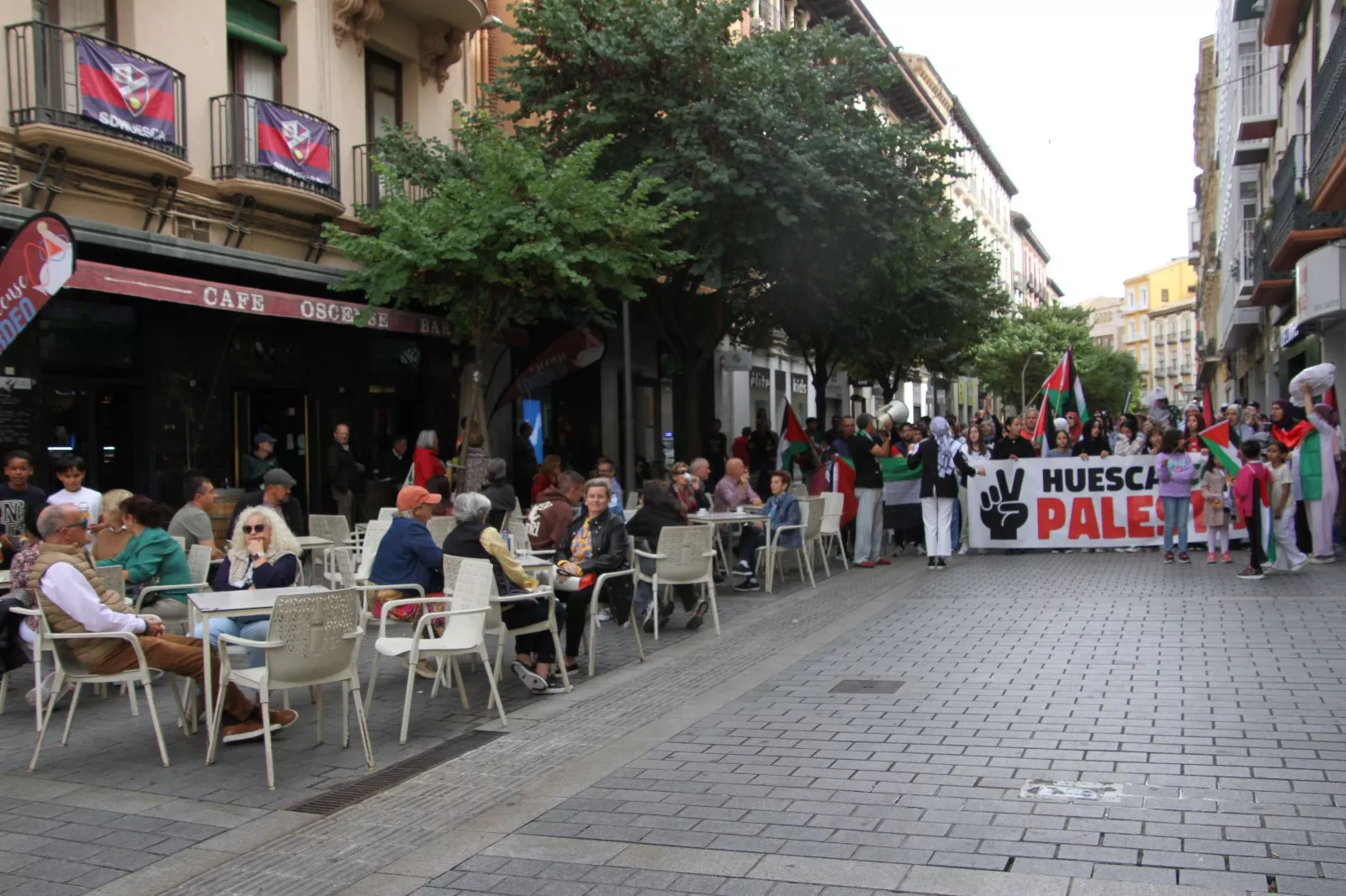Manifestación en Huesca en apoyo al pueblo palestino. Foto Carlos Neofato 