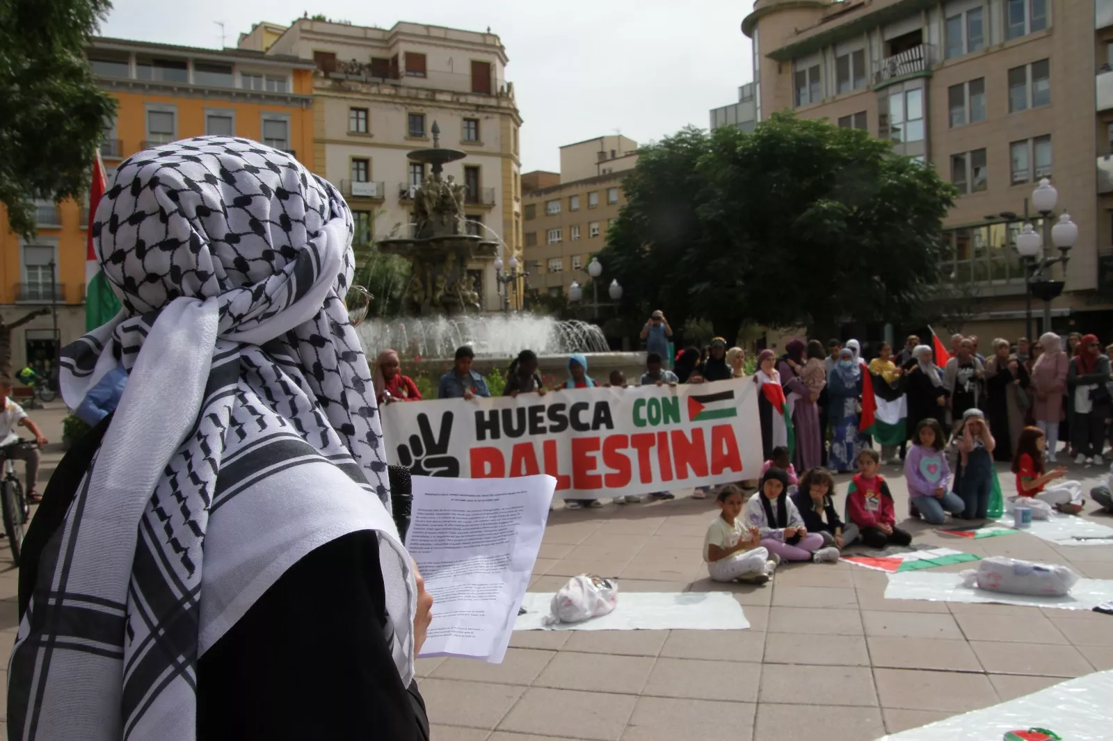 Manifestación en Huesca en apoyo al pueblo palestino. Foto Carlos Neofato