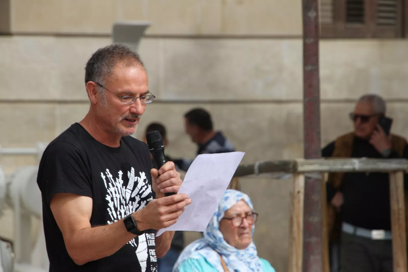 Manifestación en Huesca en apoyo al pueblo palestino. Foto Carlos Neofato 