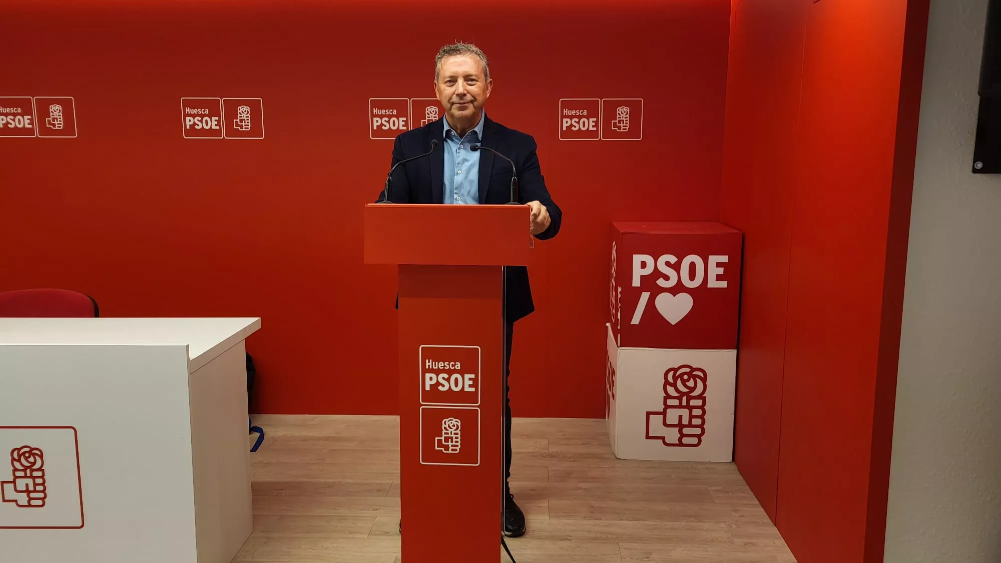 José María Orús, en la sede del PSOE