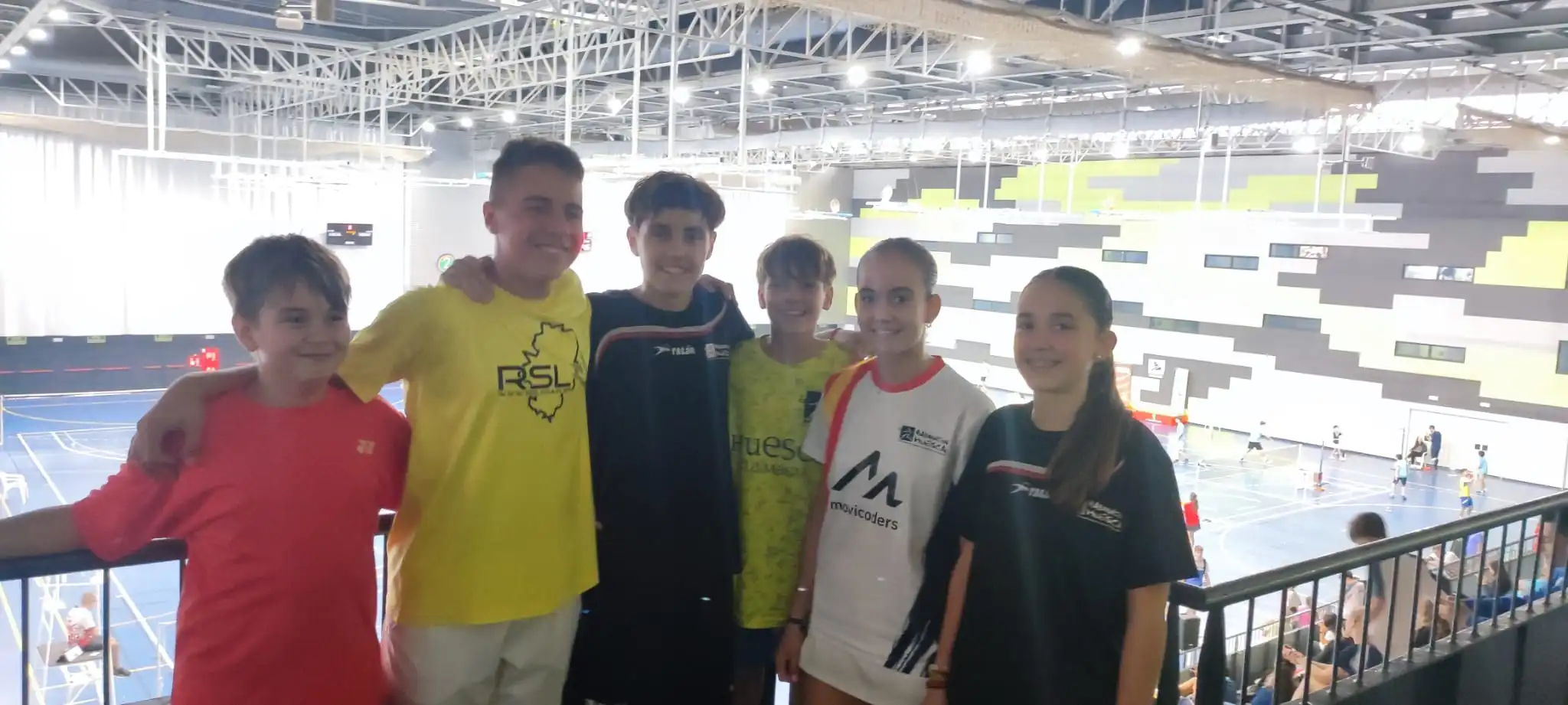 Jugadoes del Bádminton Huesca en Blanes