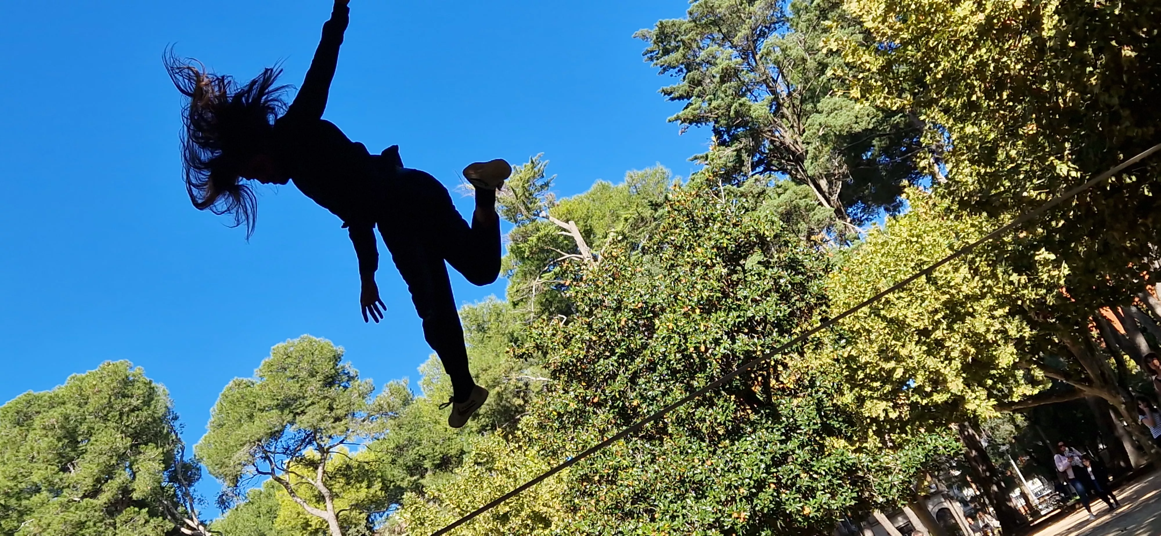 Bruno Toso y su espectáculo de  slackline en el Spin Festival. Foto Myriam Martínez 
