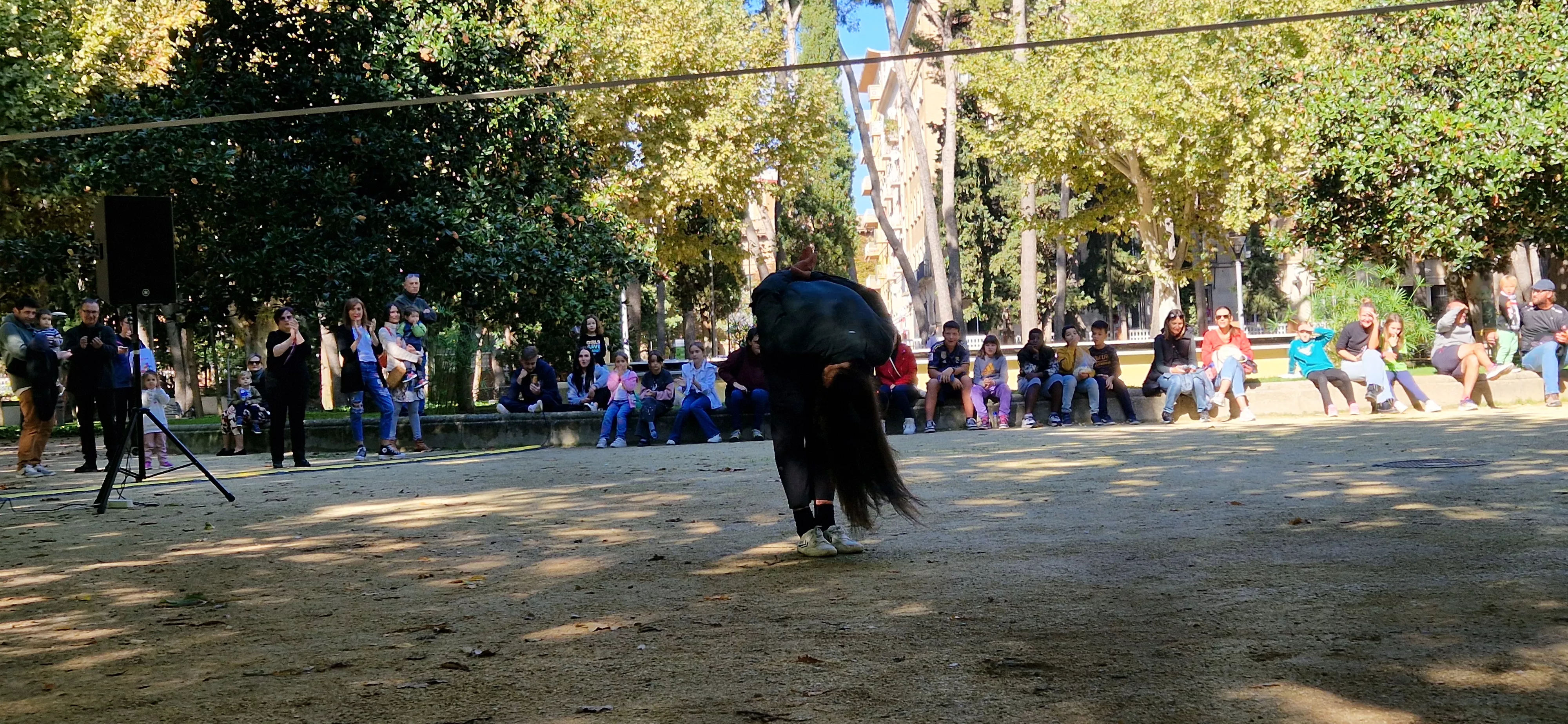 Bruno Toso y su espectáculo de  slackline en el Spin Festival. Foto Myriam Martínez