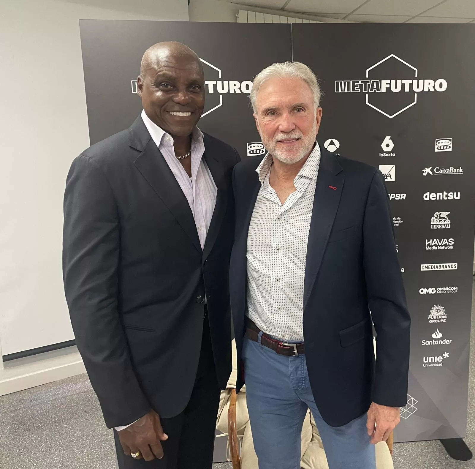 Carl Lewis y Javier Moracho en Madrid