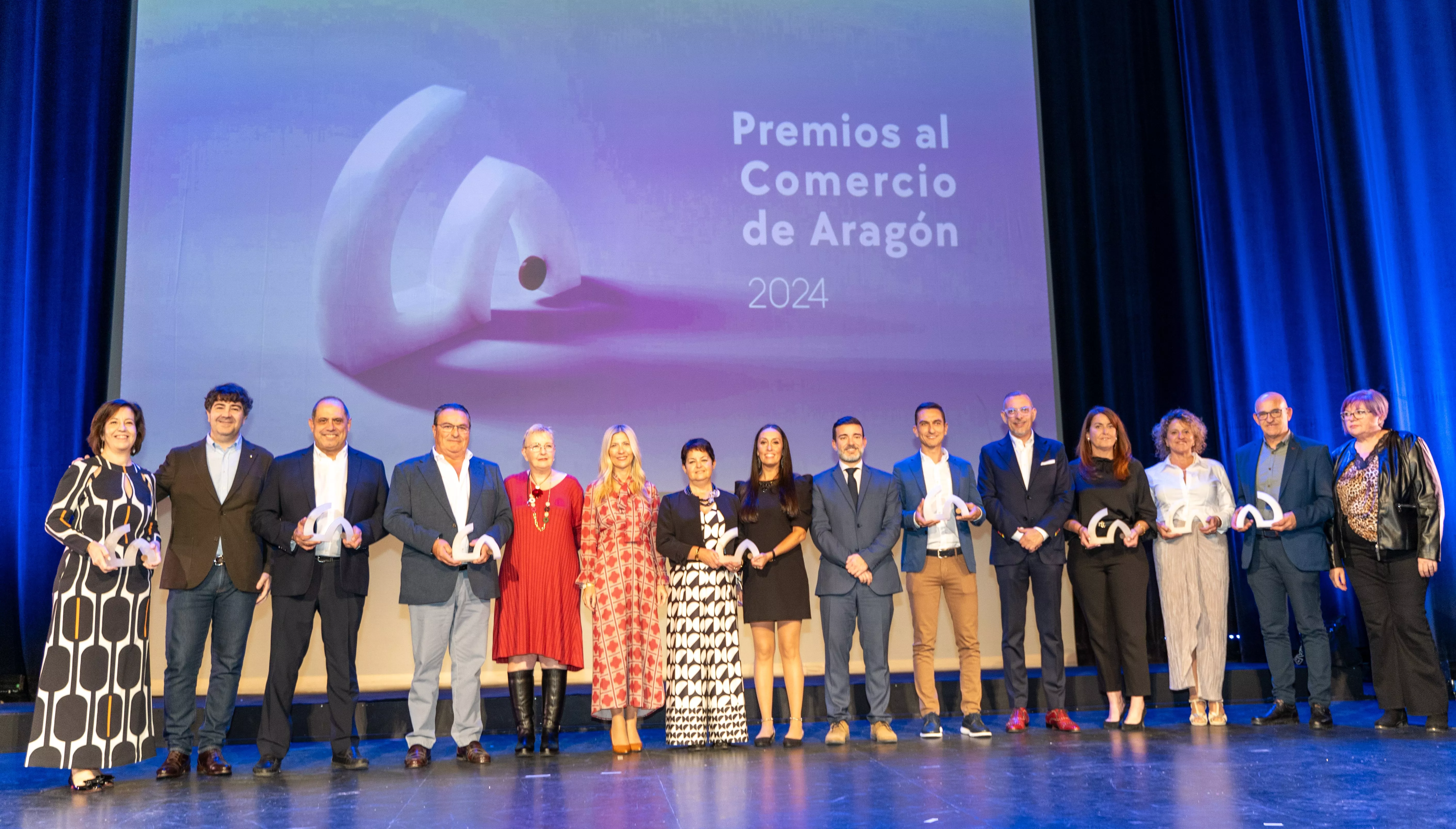 Galardonados en los IV Premios del Comercio de Aragón.