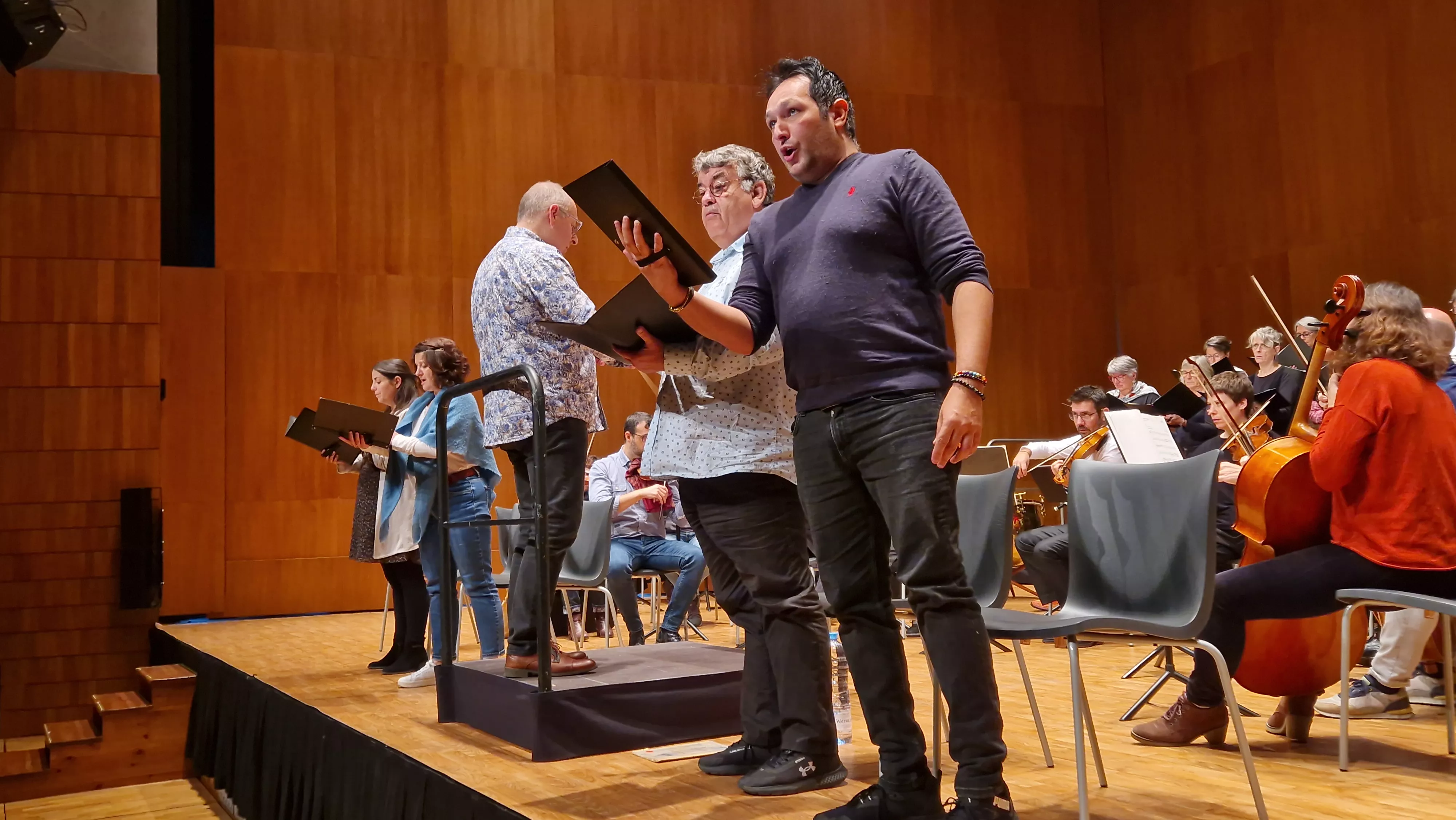 Prueba de sonido del concierto del 60 hermanamiento de Huesca y Tarbes. Foto Myriam Martínez
