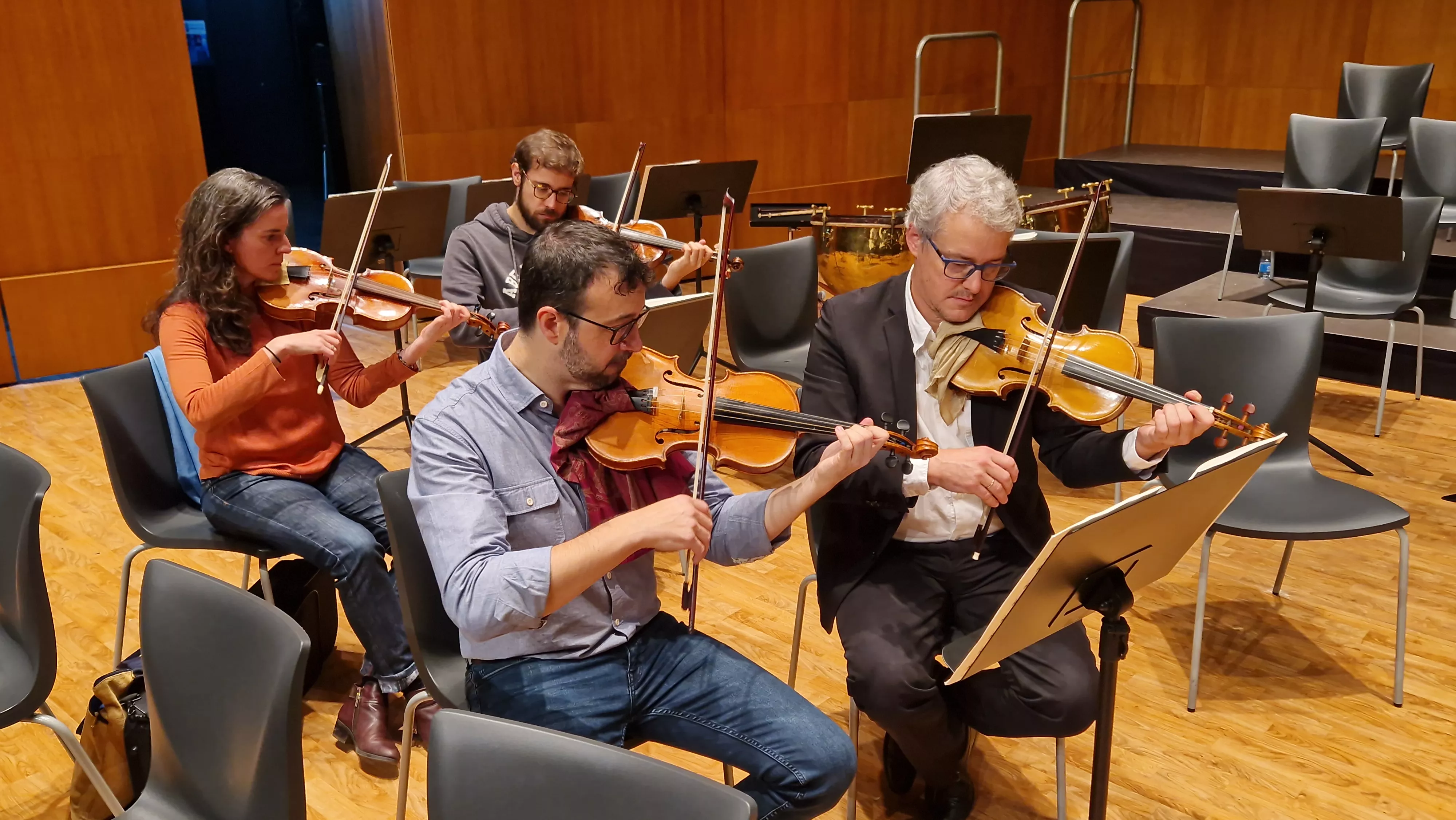 Prueba de sonido del concierto del 60 hermanamiento de Huesca y Tarbes. Foto Myriam Martínez