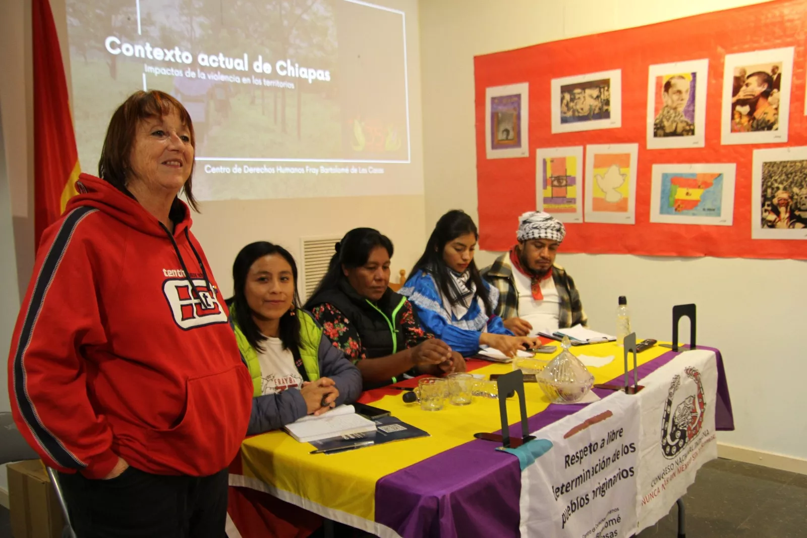 Visita a Huesca de la Fundación Fray Bartolomé de las Casas y el Congreso Nacional Indígena. Foto Carlos Neofato