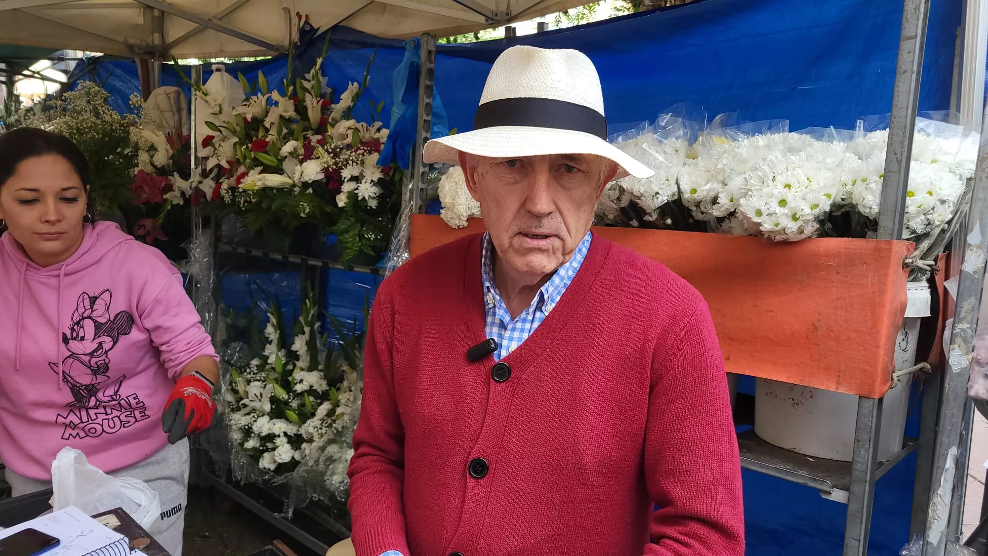 Puestos de flores por Todos los Santos en la Plaza de Navarra