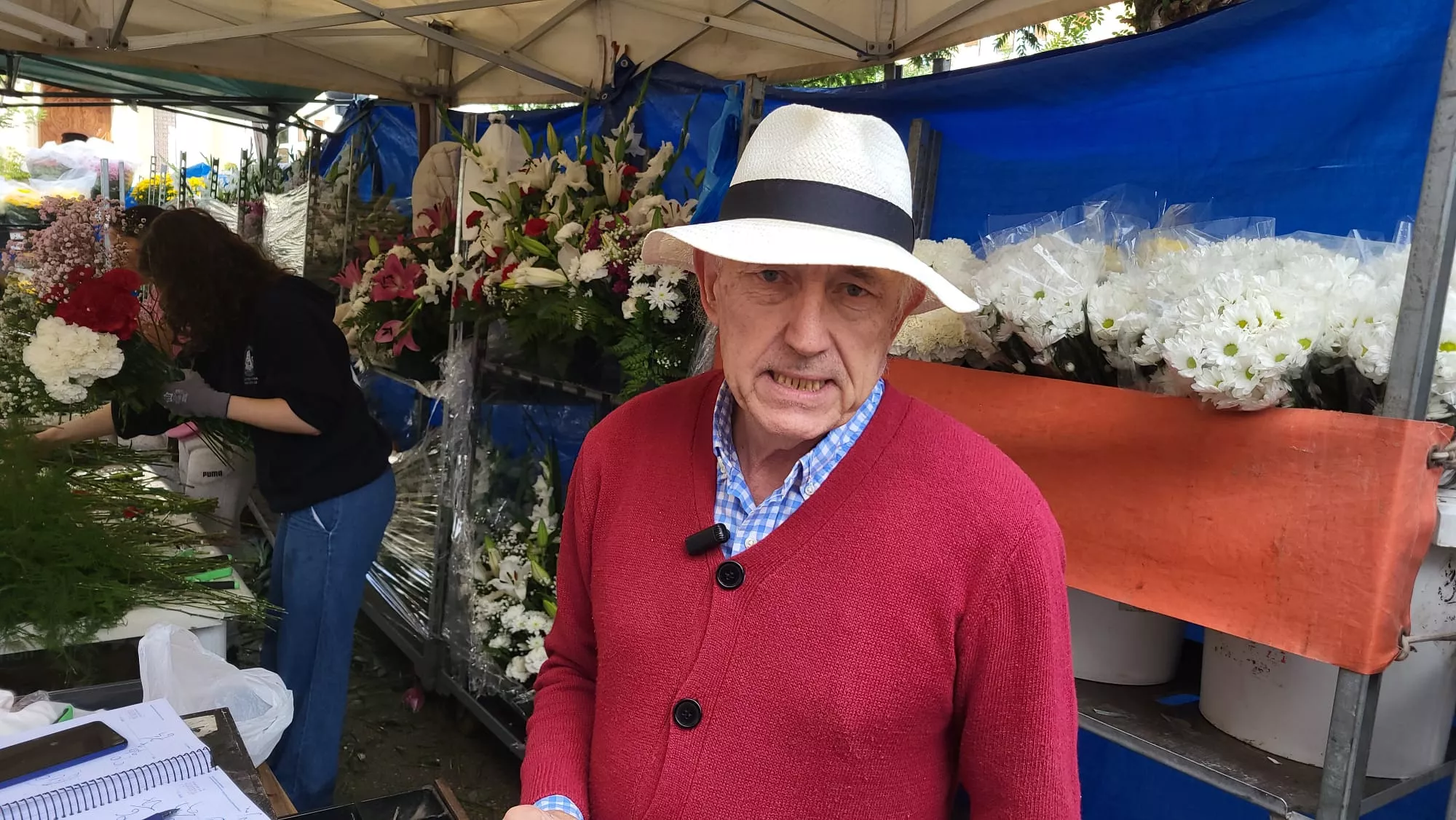 Puestos de flores por Todos los Santos en la Plaza de Navarra