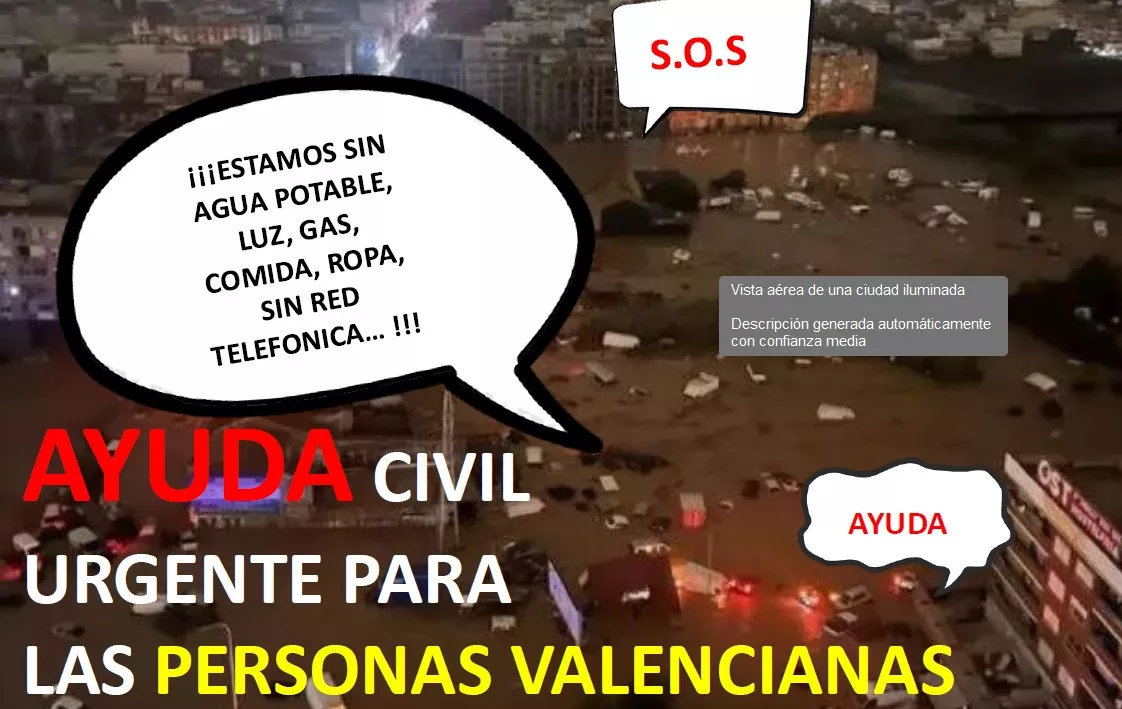 Cartel de la campaña de ayuda civil urgente para los valencianos Cartel de la campaña de ayuda civil urgente para los valencianos