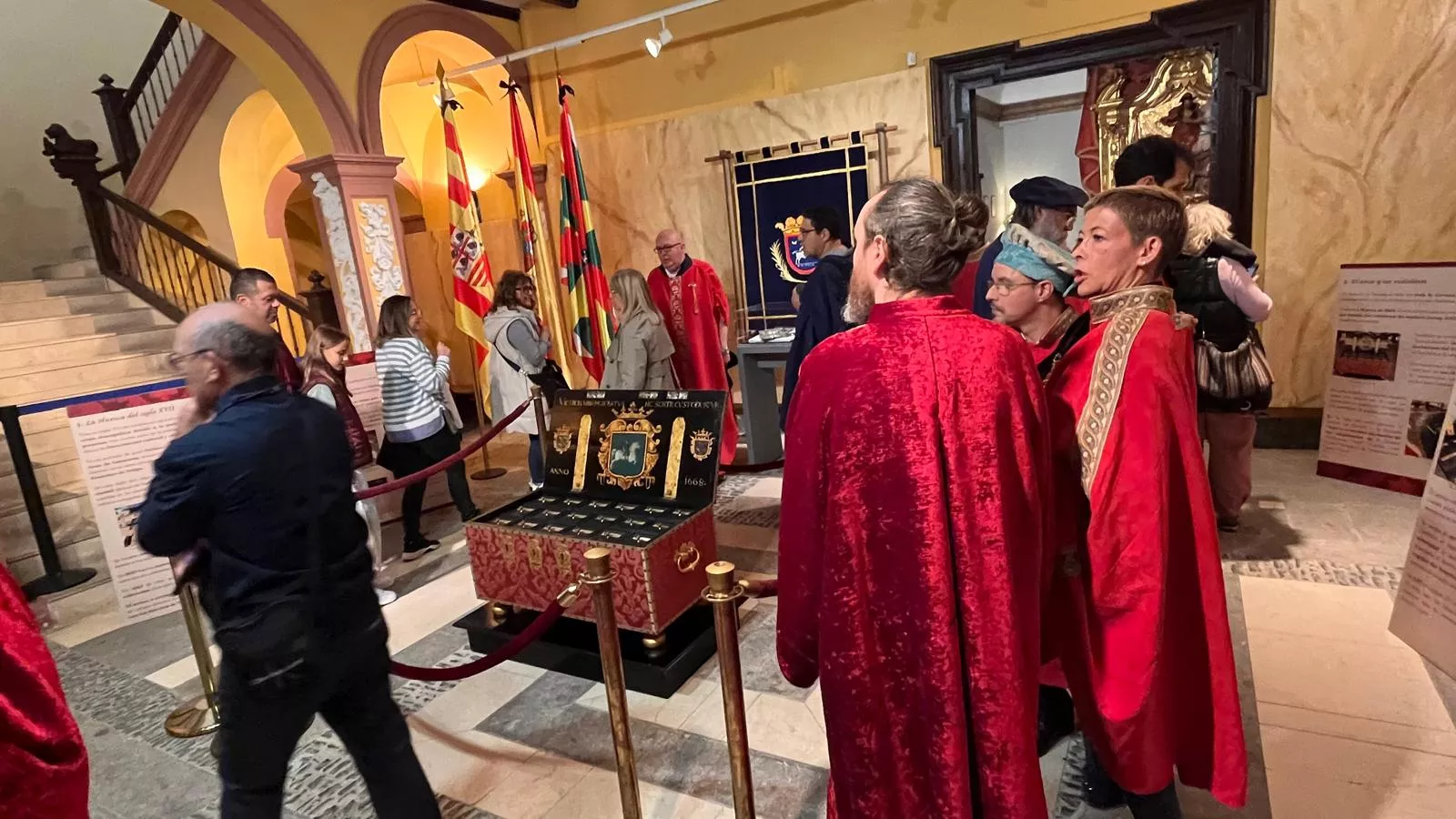 Exposición sobre la insaculación en el Colegio Santiago de Huesca. Foto Mercedes Manterola