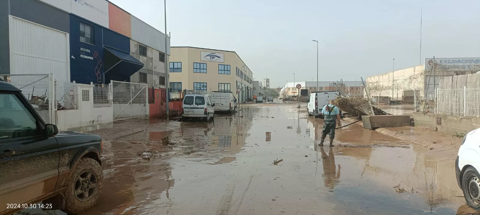 Polígono industrial en Valencia este sábado, días después del gran azote de la dana