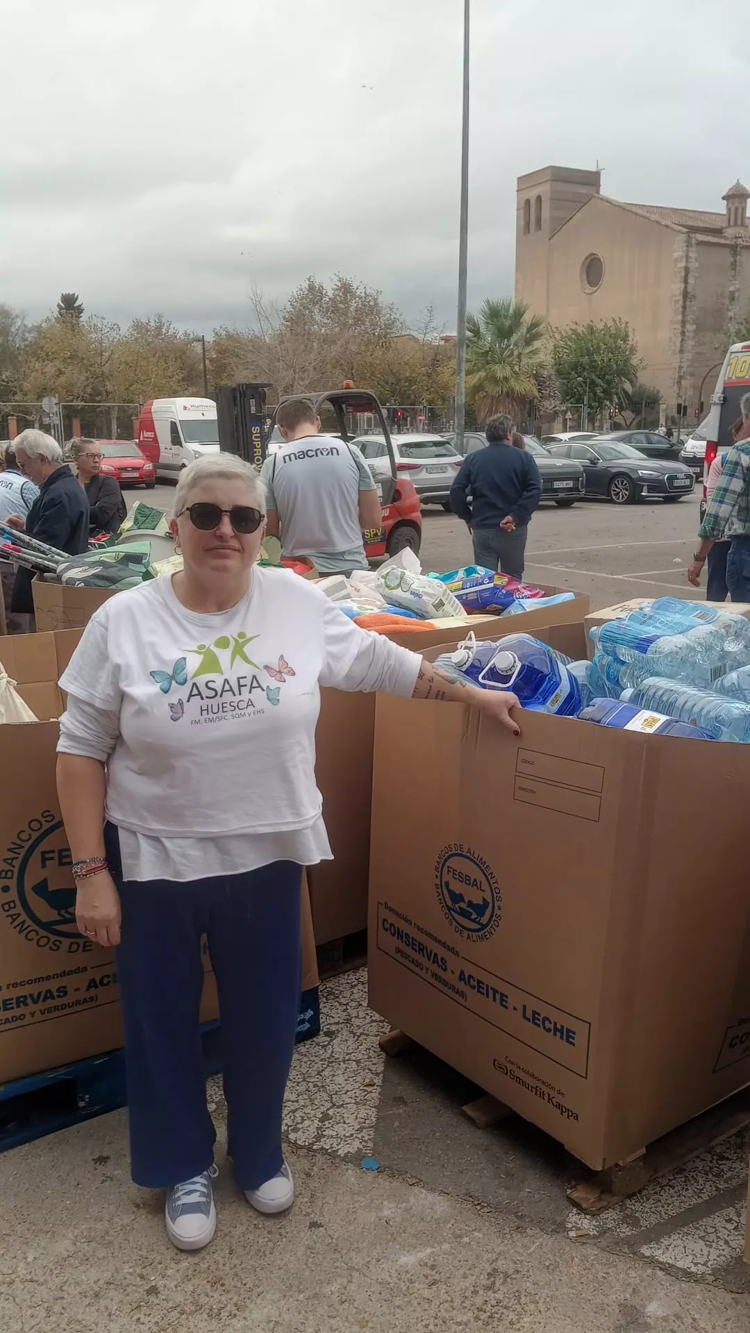 Asafa Huesca y el resto del convoy de ayuda para Valencia.