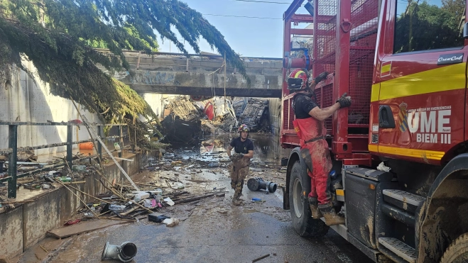 Labores de la UME en la zona de la catástrofe Labores de la UME en la zona de la catástrofe