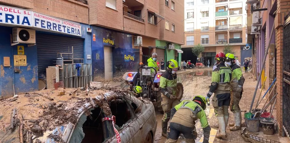 El operativo aragonés, en Catarroja