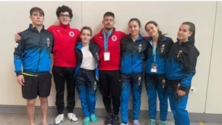 Deportistas de la Escuela Ibón en Gijón. Deportistas de la Escuela Ibón en Gijón.