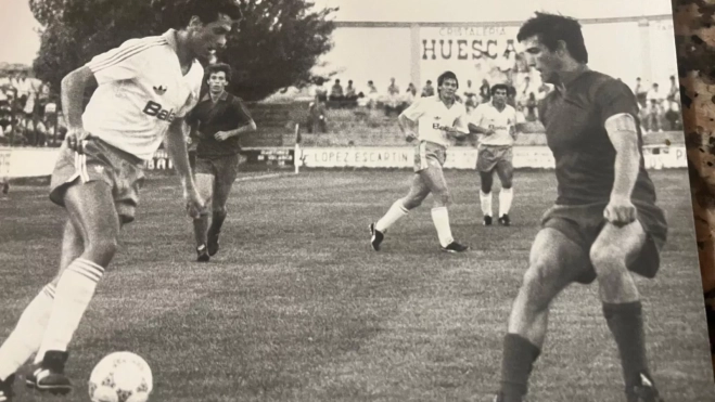 Chimi Omiste, en un partido contra el Zaragoza Chimi Omiste, en un partido contra el Zaragoza