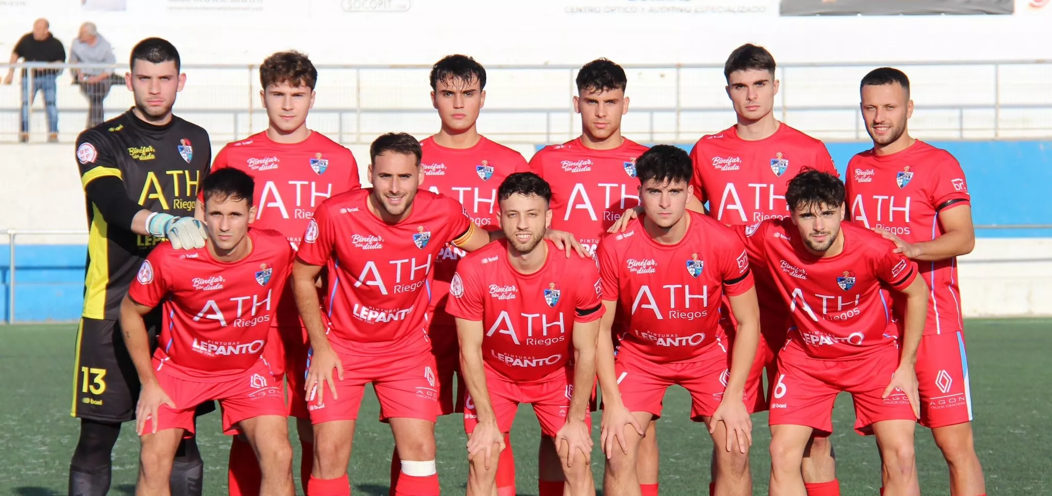 Once del CD Binéfar el pasado domingo en Tamarite. Foto: X @cdbinefar