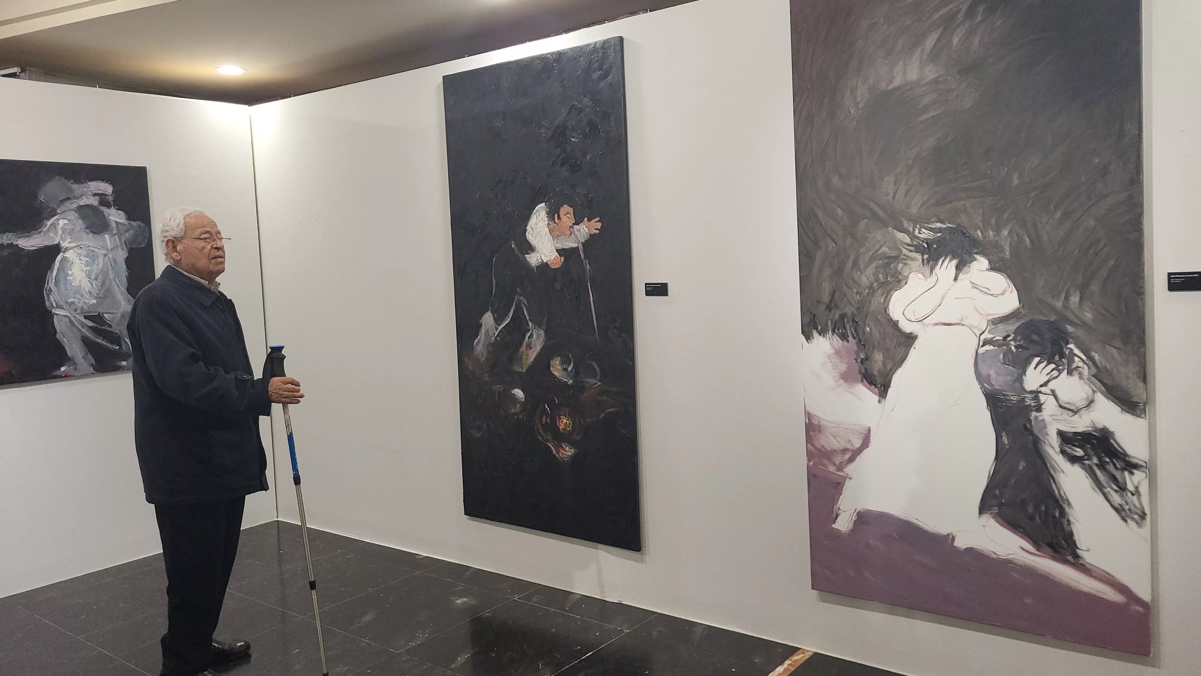 Inauguración de la exposición 'Desastres' de Fernando Alvida en el Centro Ibercaja Huesca. Foto Mercedes Manterola