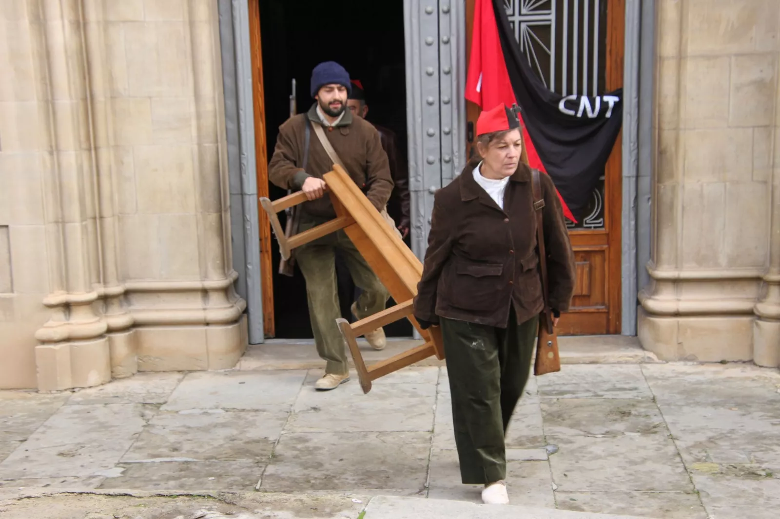 Recreación de la batalla del Ebro en Flix, con la colaboración de la asociación oscense Primera Línea. Foto: Carlos Neofato