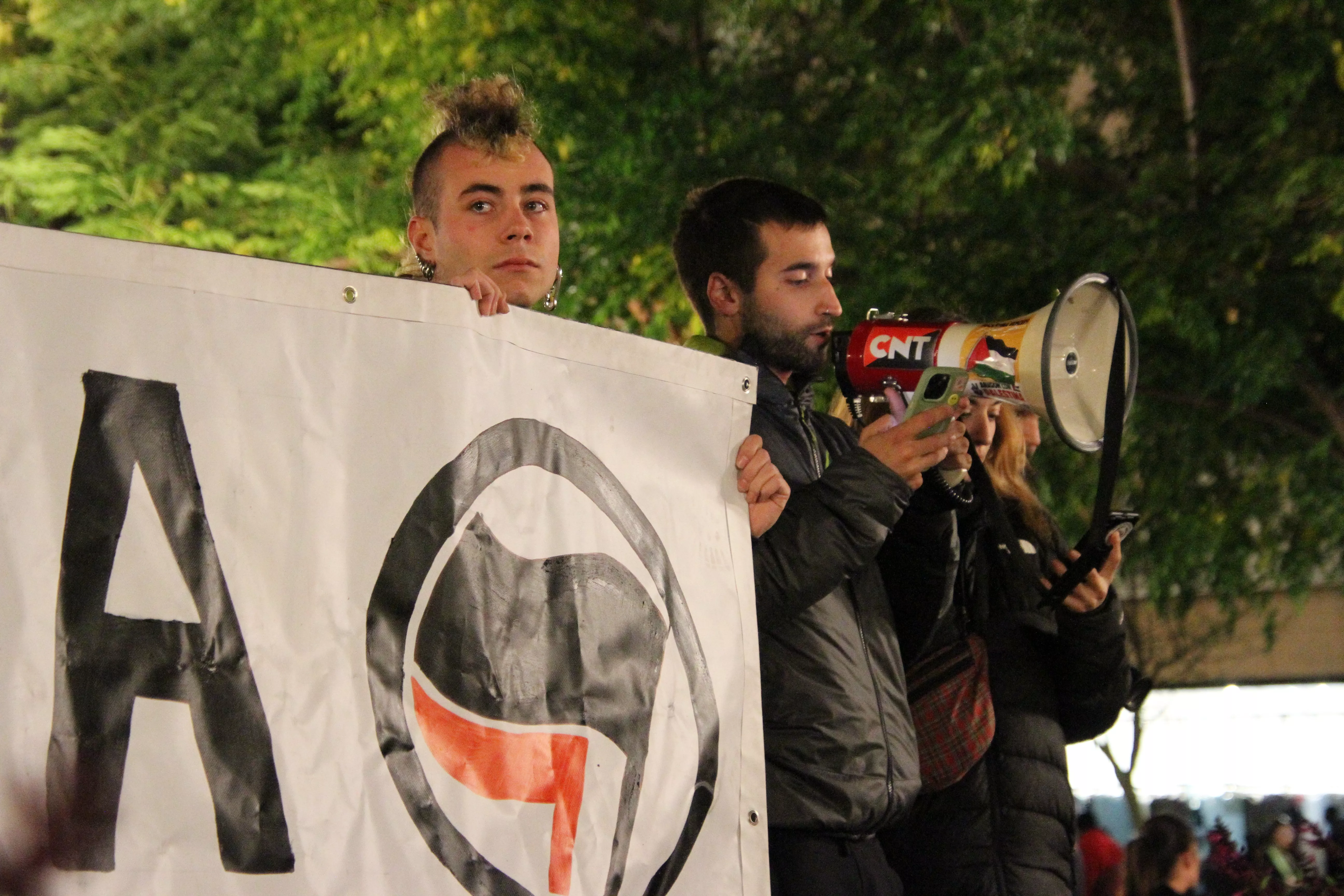 Manifestación antifascista en Huesca en el 20N. Foto Carlos Neofato 