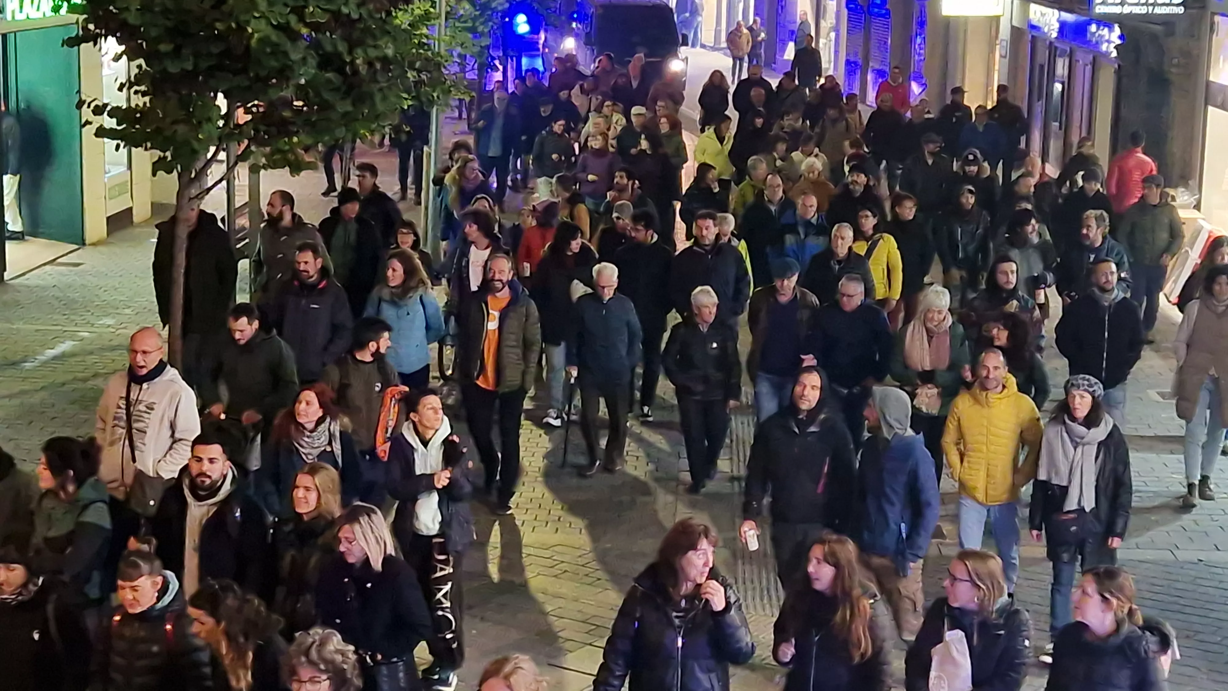 Manifestación antifascista en Huesca en el 20N. Foto Myriam Martínez