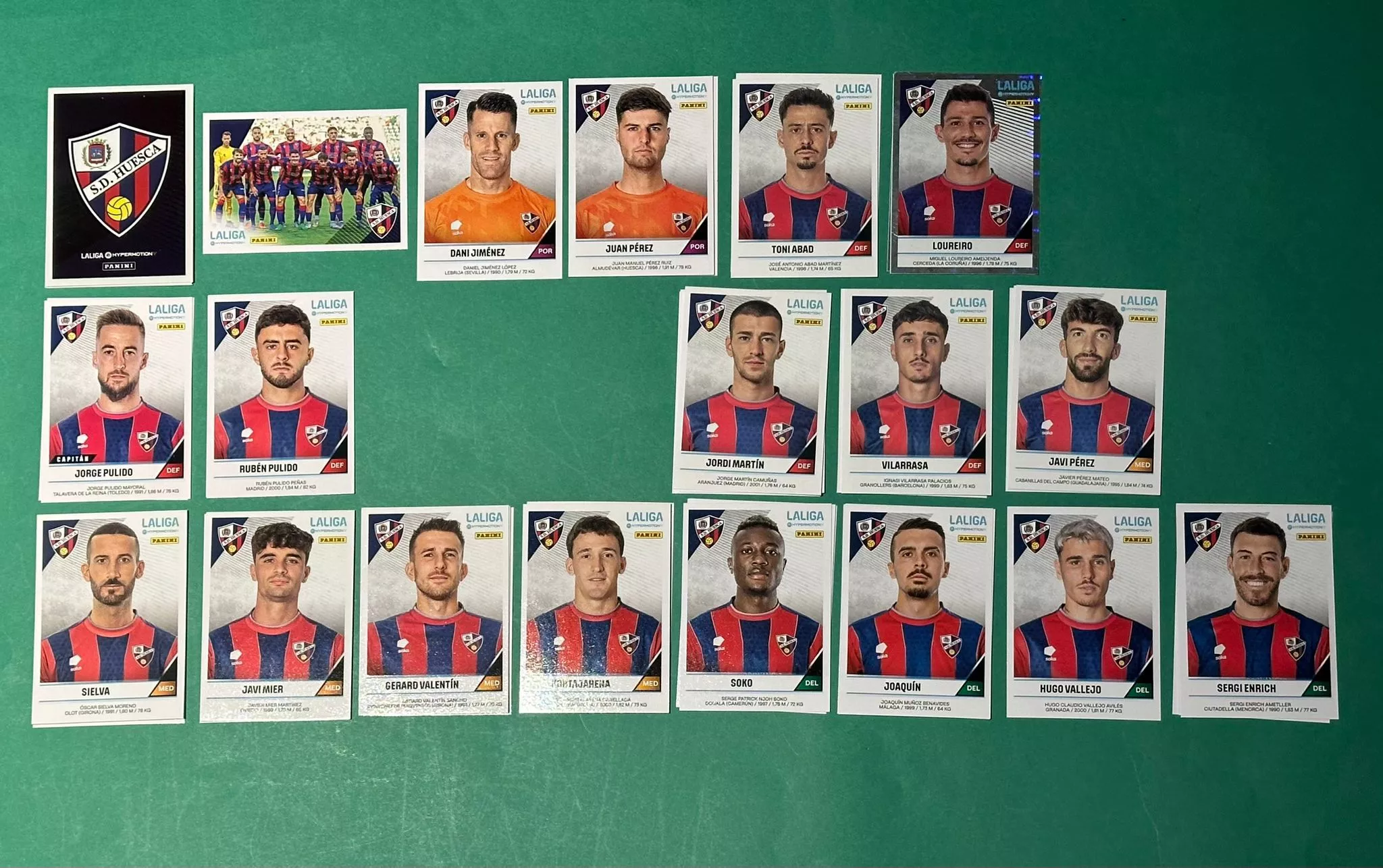 Cromos del Huesca de Panini